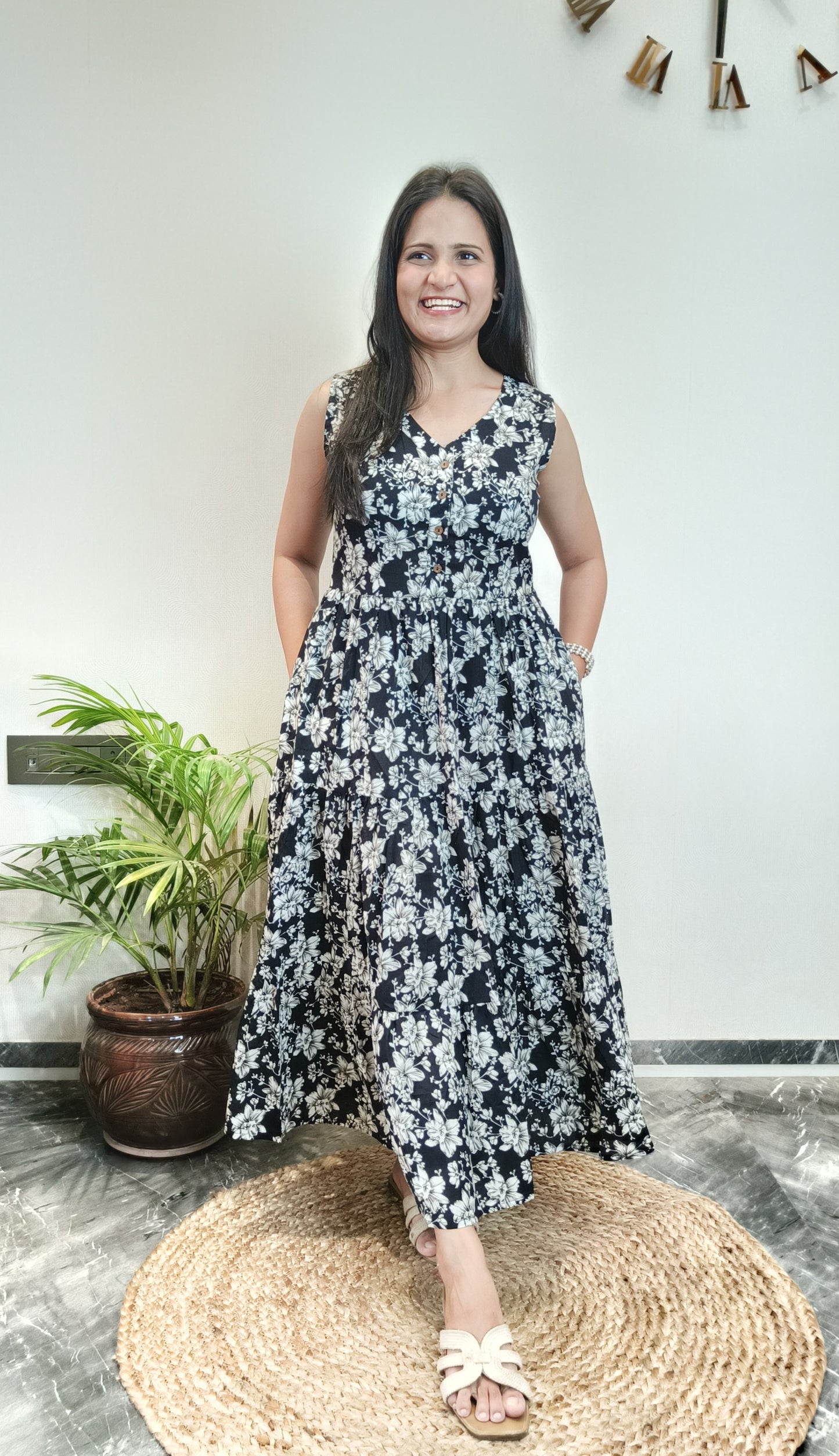 "Abha" Floral Summer Pure Cotton Dress