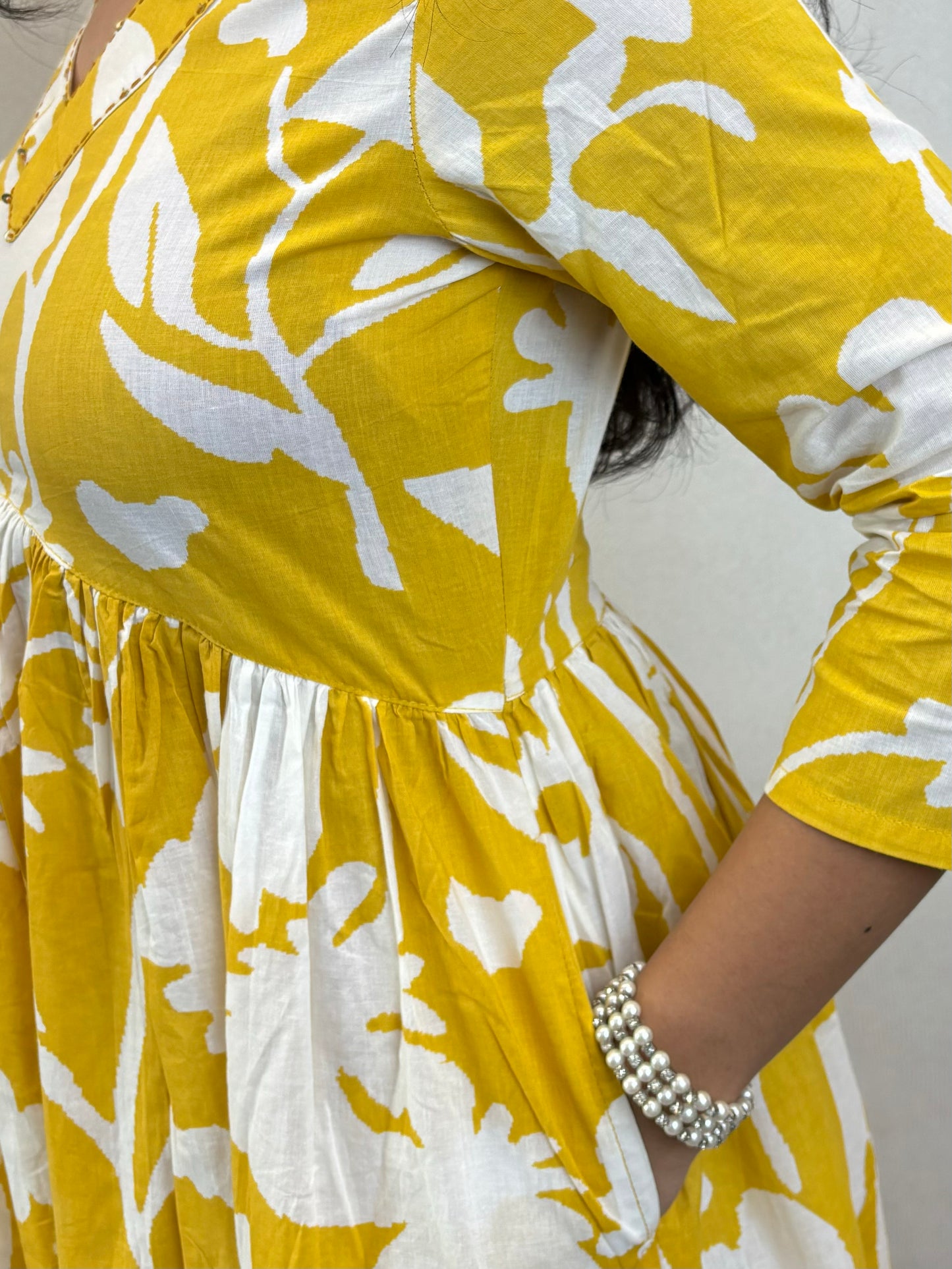 "Anika" Floral Printed Pure Cotton Kurta cum Dress