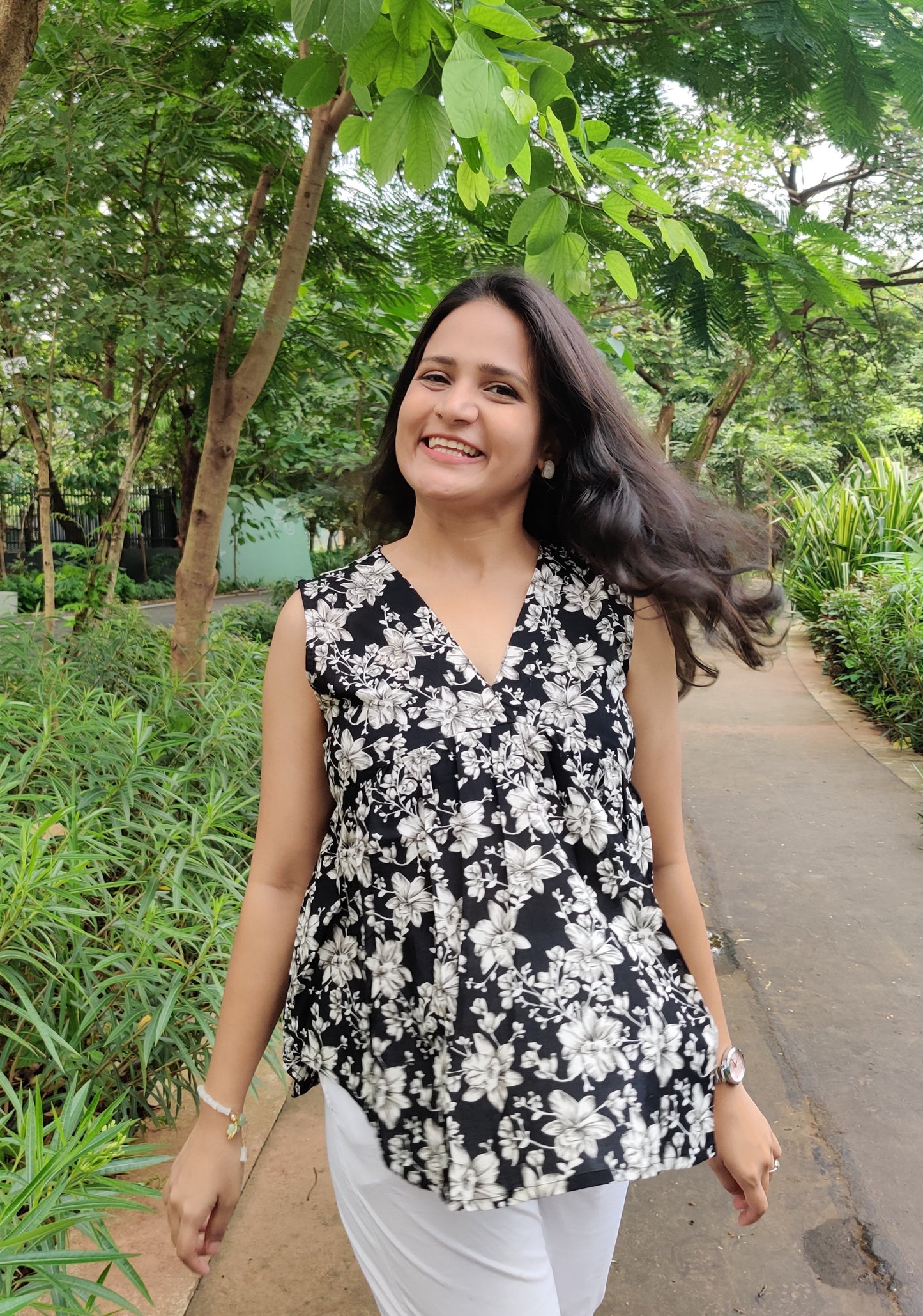 Black Floral Delight Alia Top