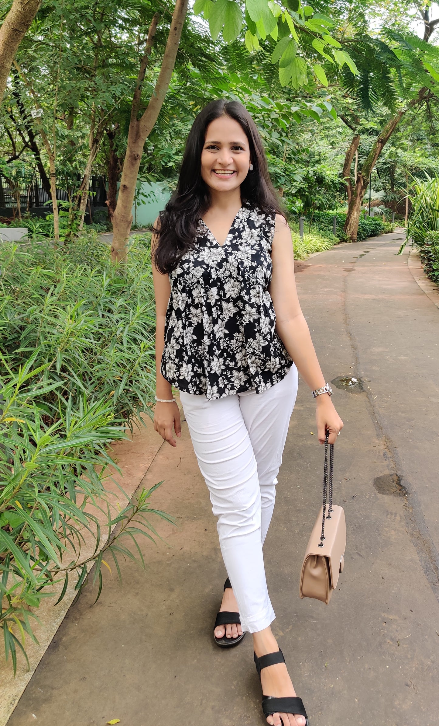 Black Floral Delight Alia Top