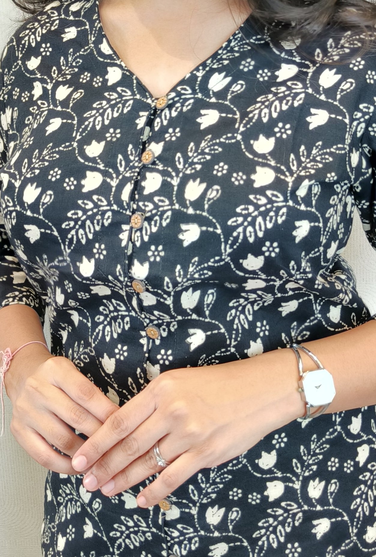 Black Floral Printed Shirt