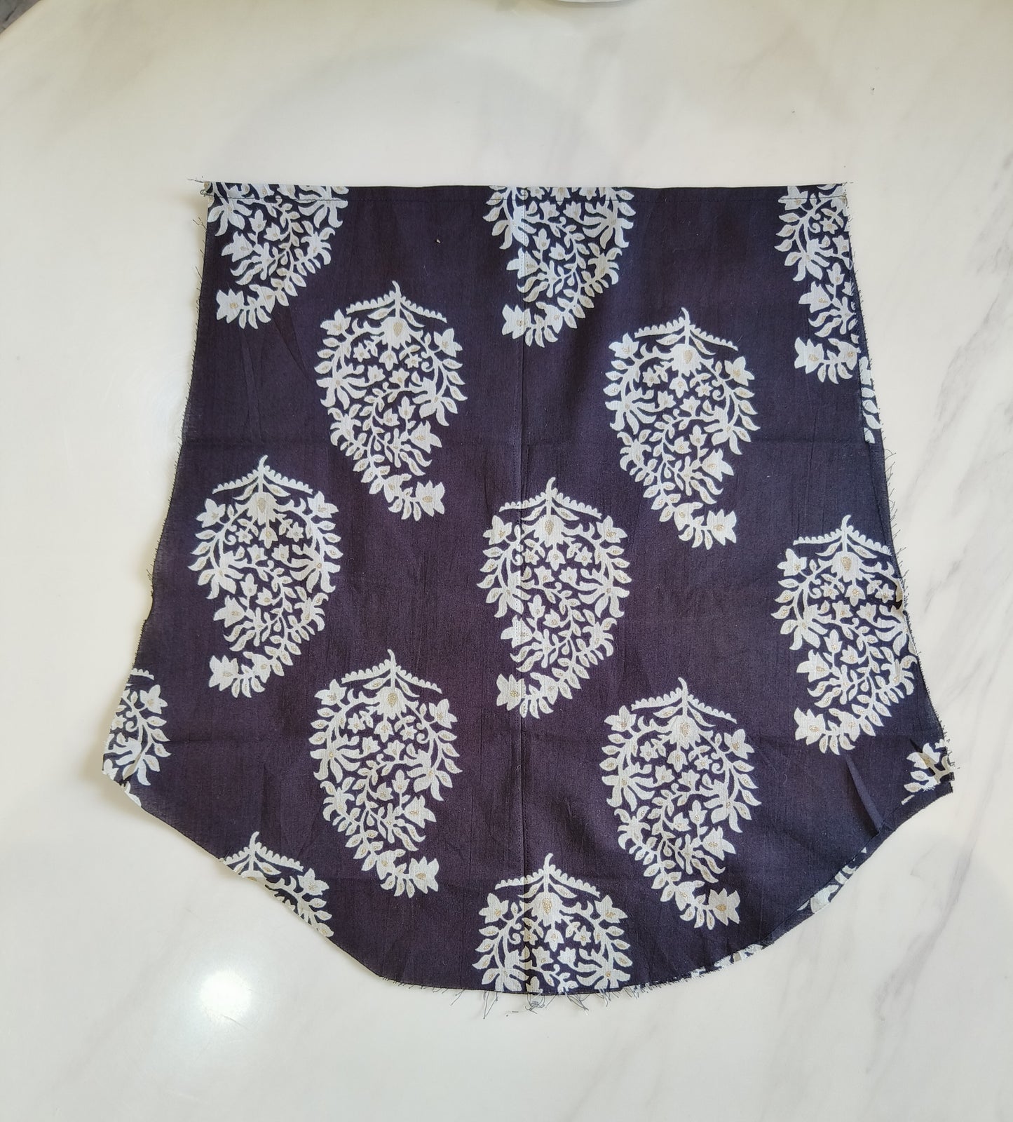 Black leaf motif printed A-line kurta set