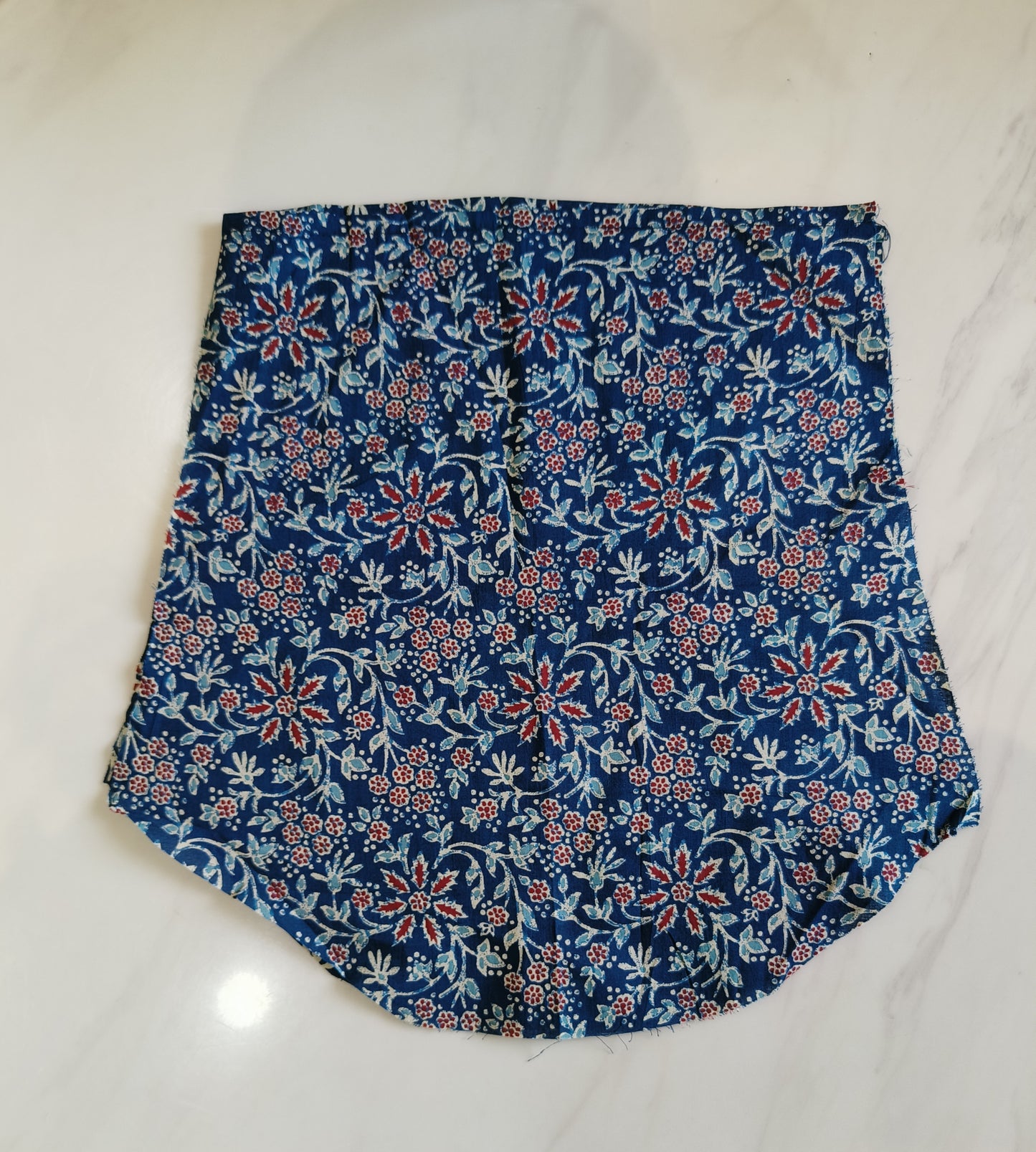 Blue floral jaal printed A-line kurta set