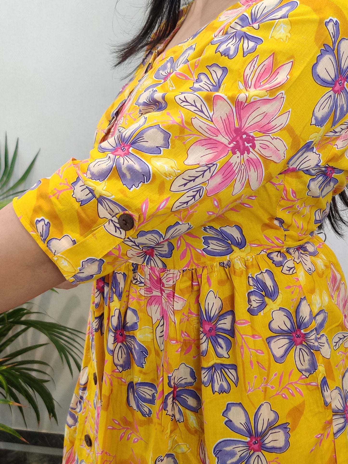"Brinda" Floral Pure Cotton Summer Dress