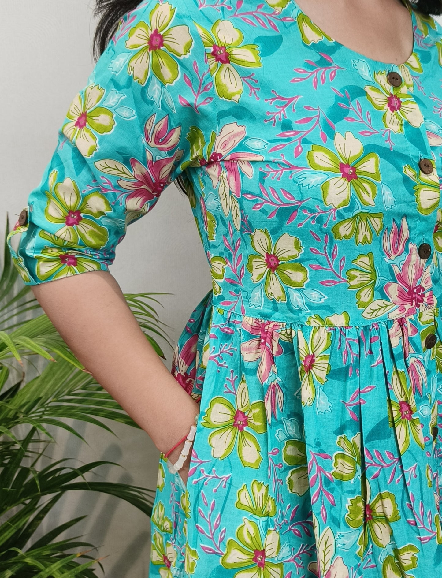 "Devki" Floral Pure Cotton Summer Dress