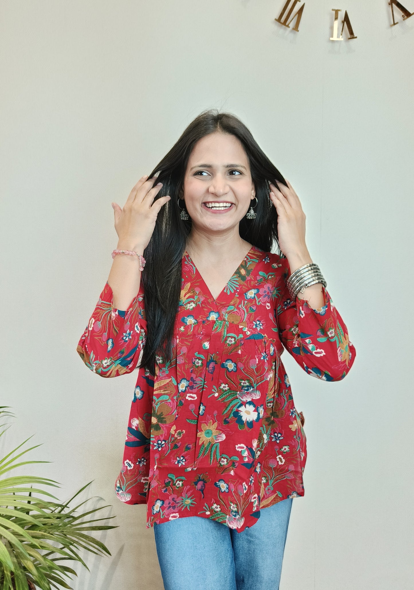 Red garden glow Alia Top