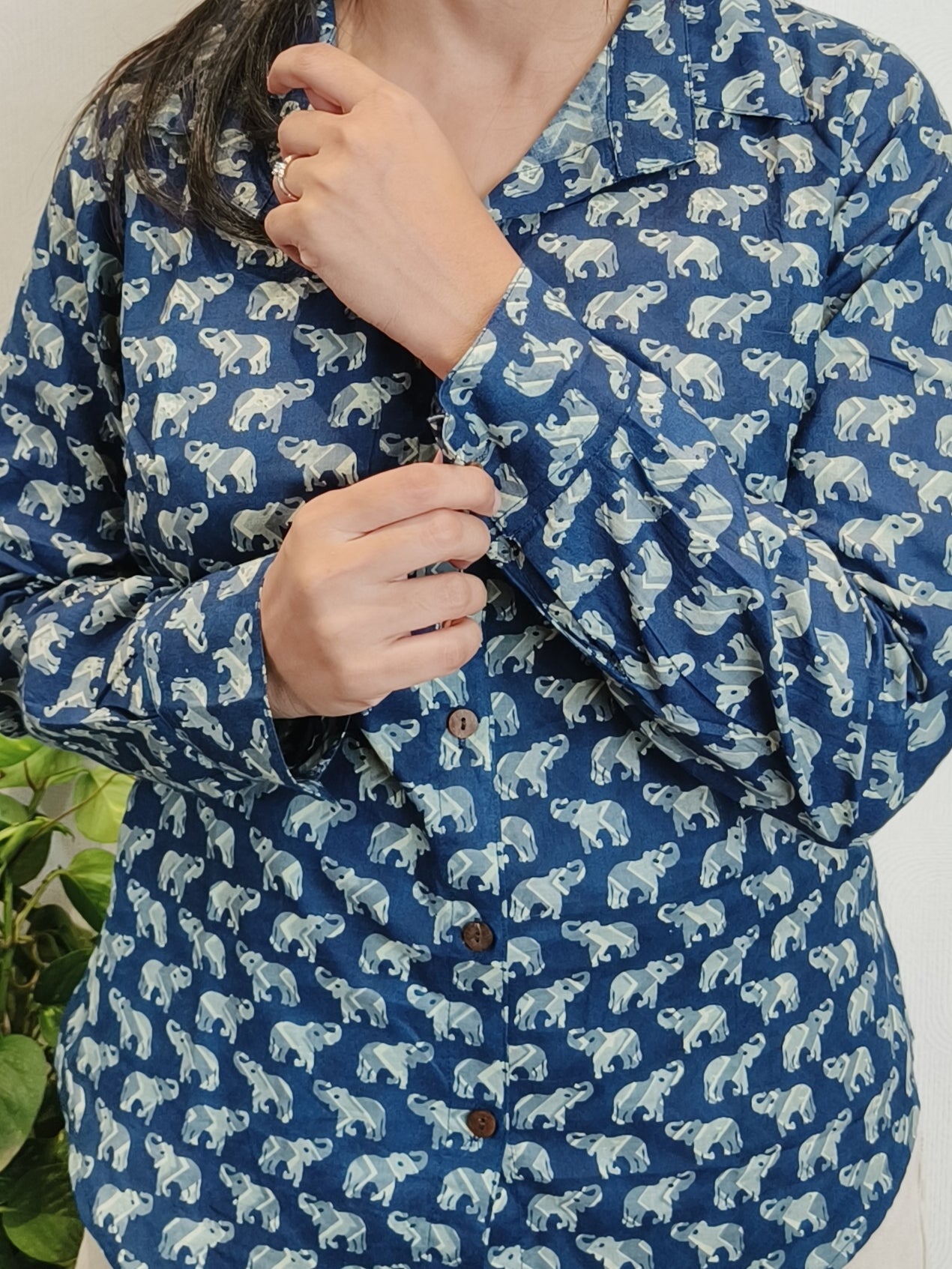 Indigo Ele Print Shirt