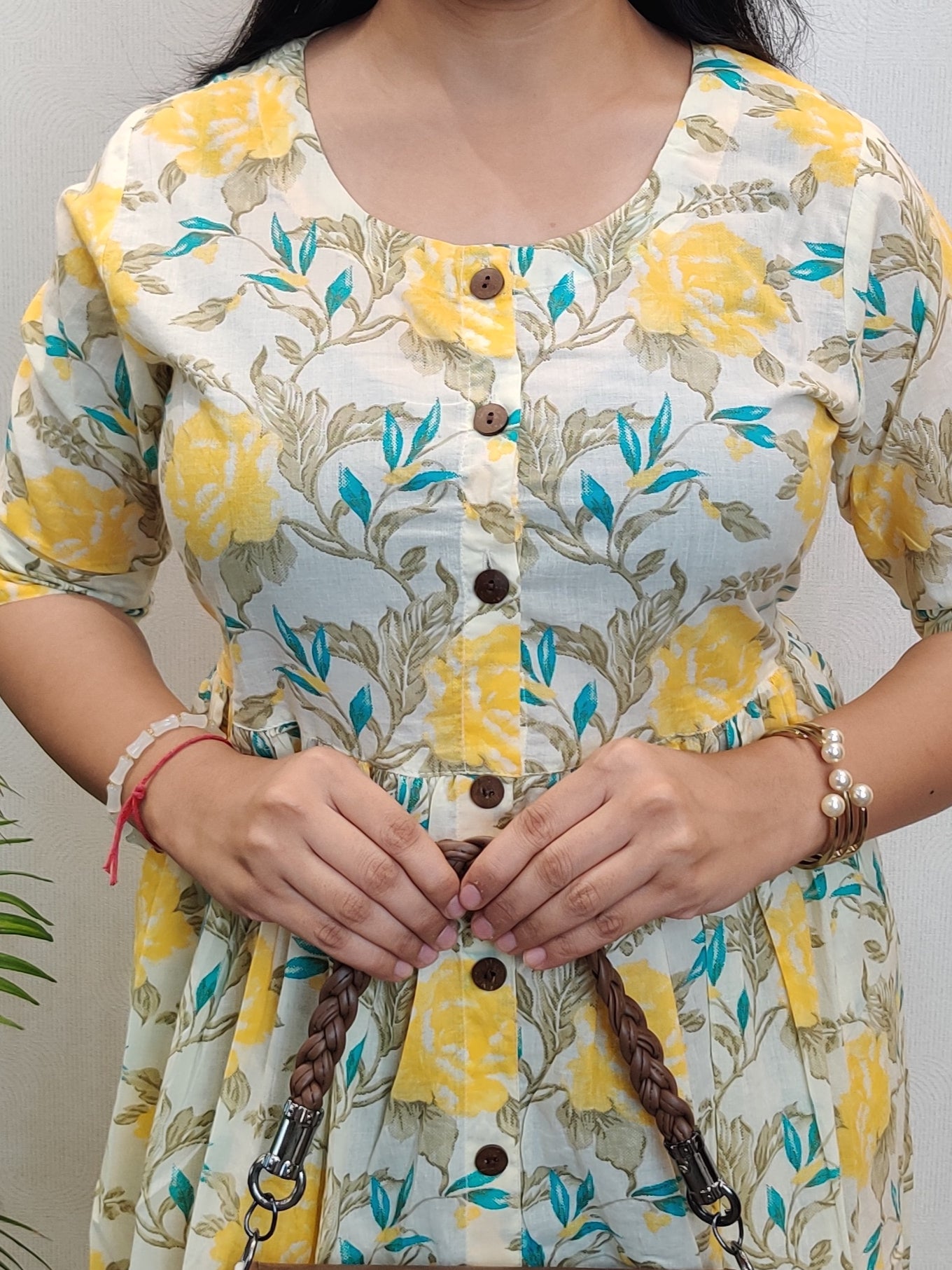 "Lekha" Floral Pure Cotton Summer Dress