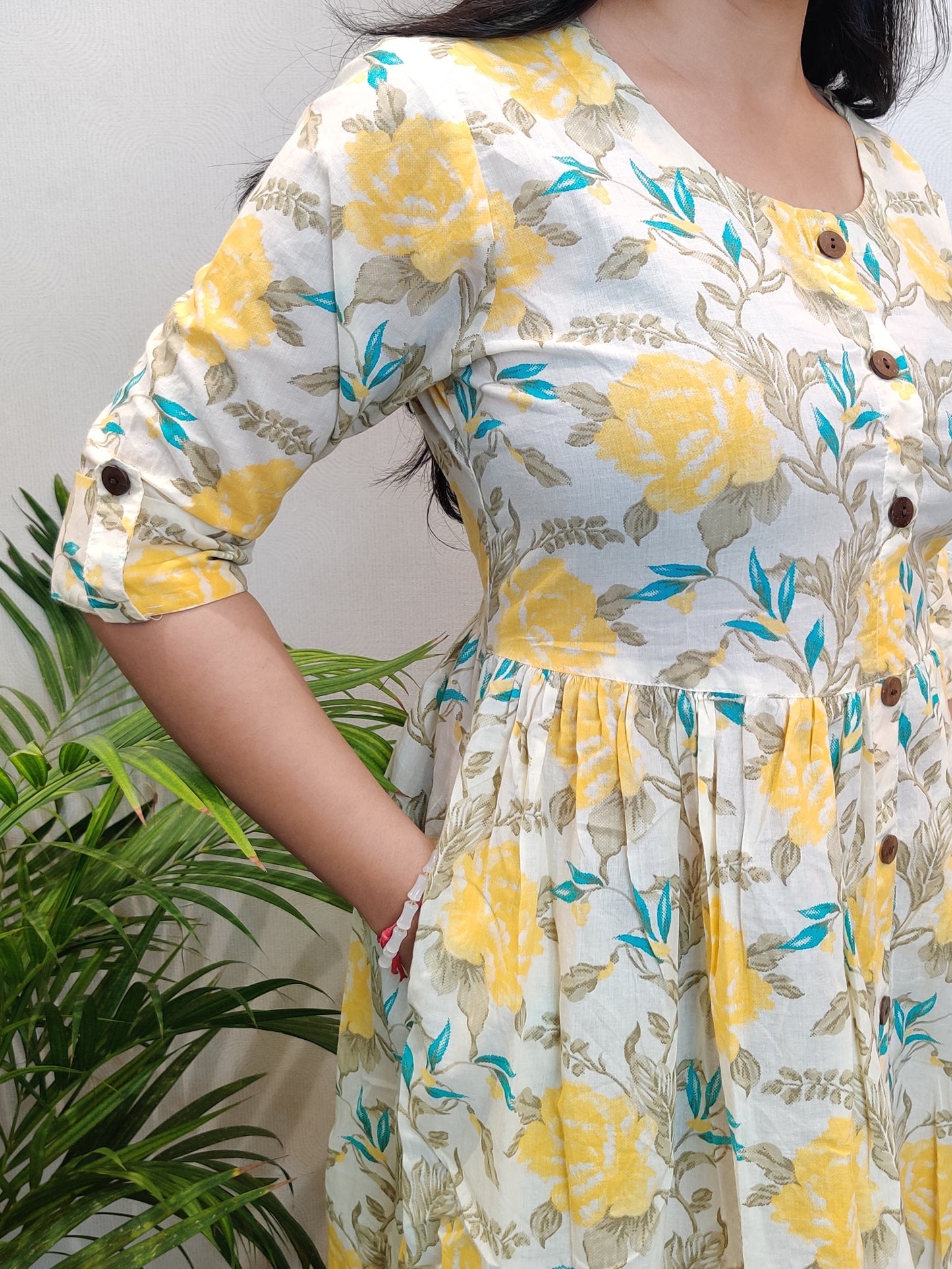 "Lekha" Floral Pure Cotton Summer Dress