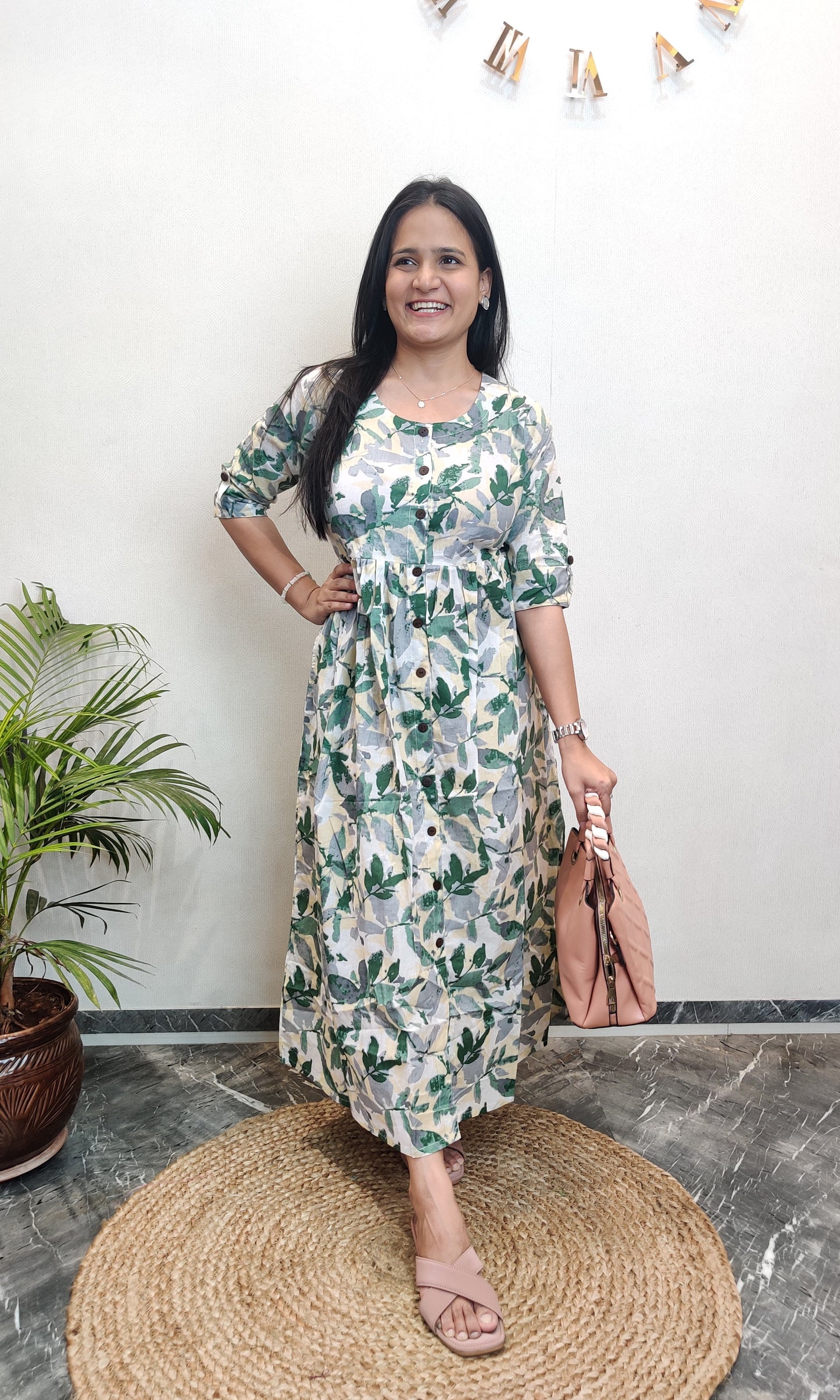 "Mehek" Floral Printed Pure Cotton Dress