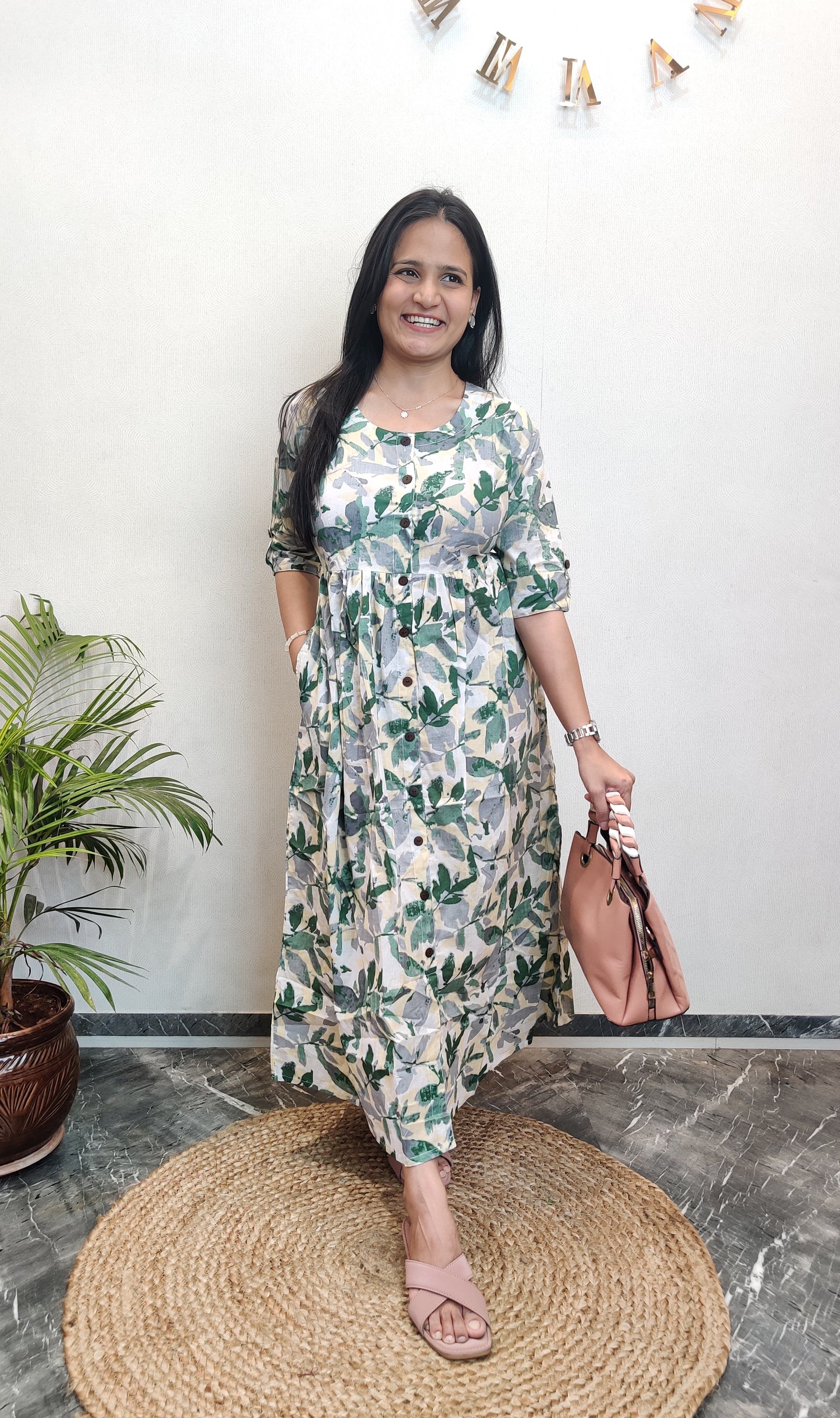 "Mehek" Floral Printed Pure Cotton Dress