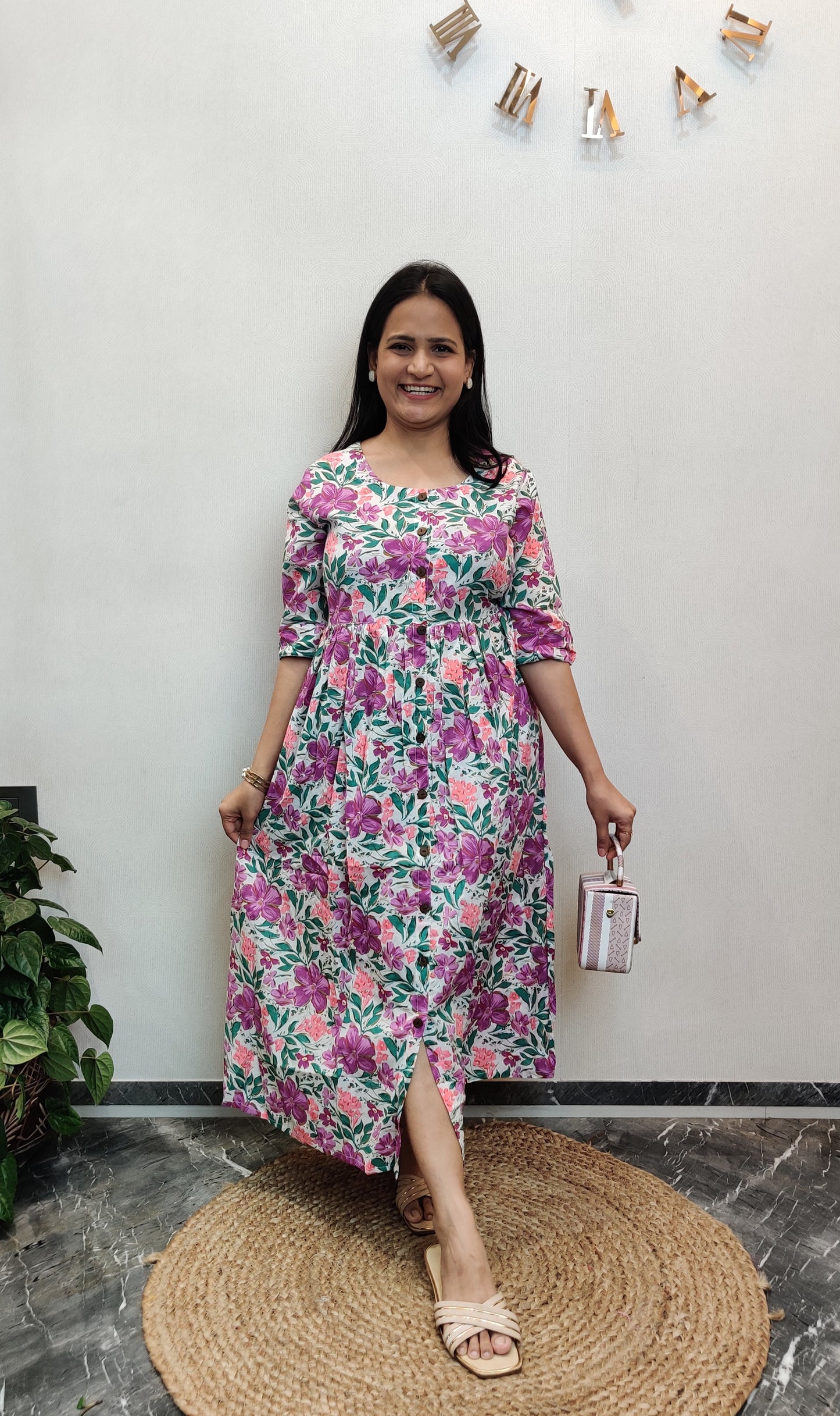 "Nova" Floral Pure Cotton Summer Dress