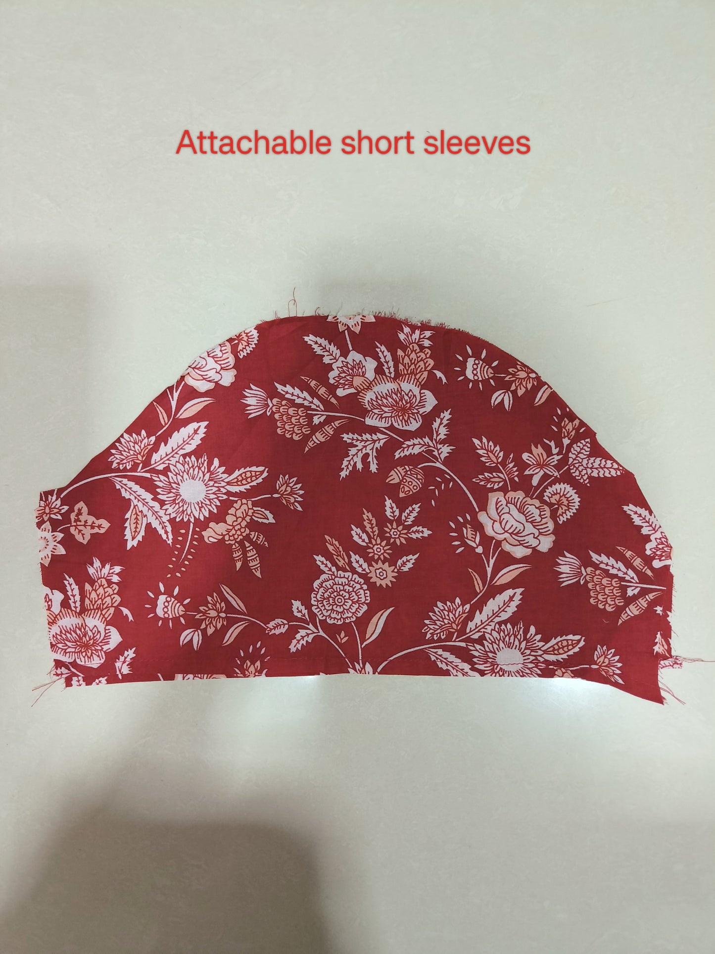 Red Floral Pintex Short Kurta