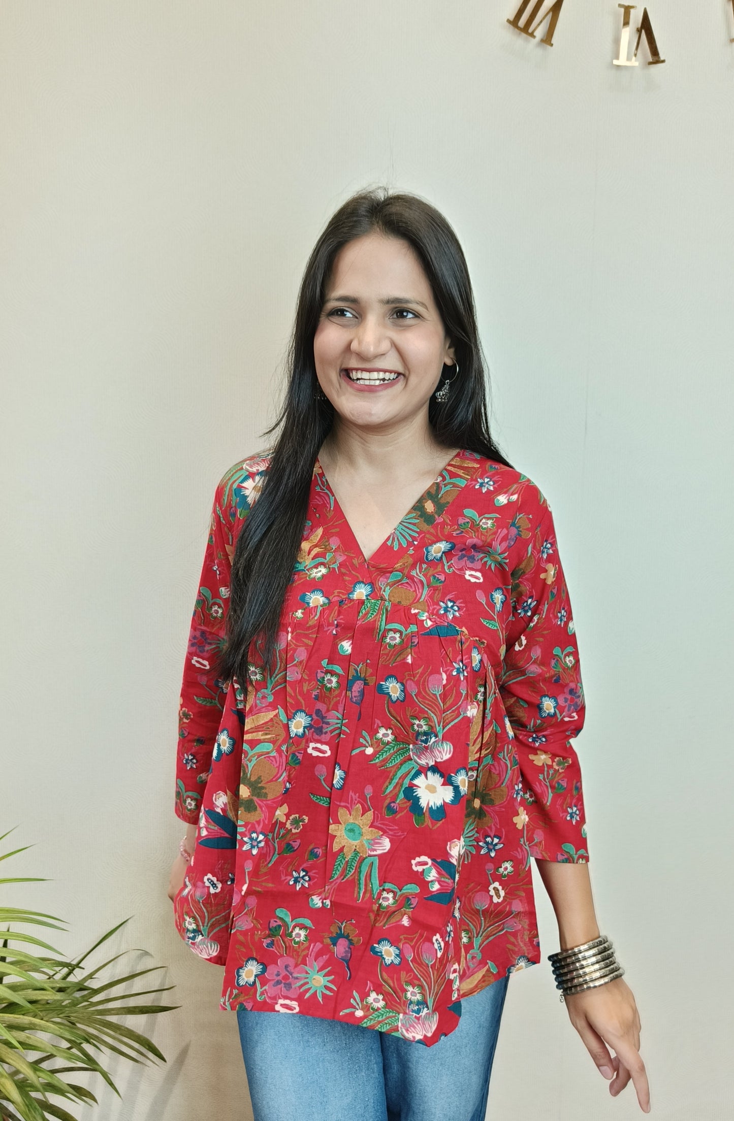 Red garden glow Alia Top