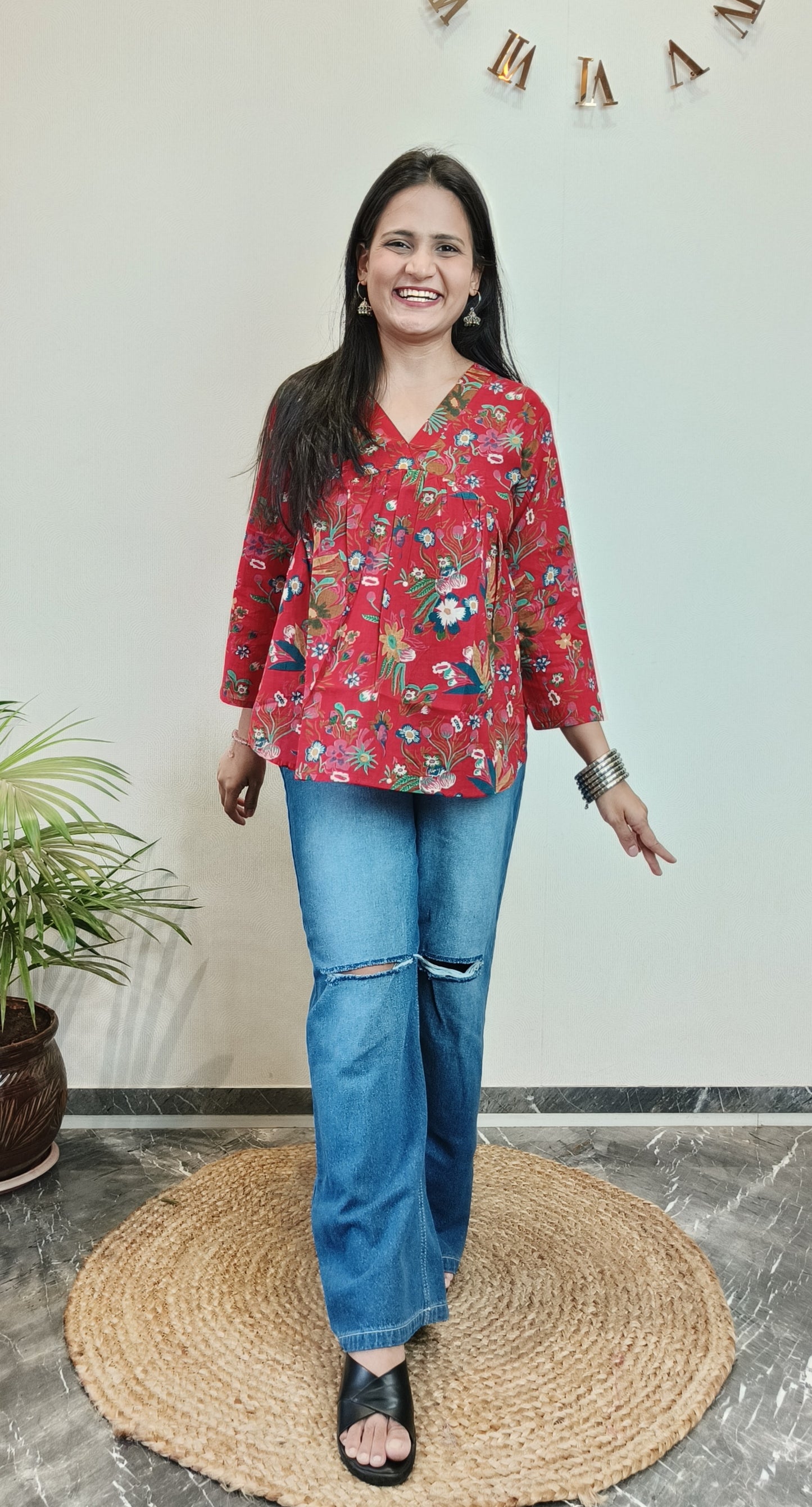 Red garden glow Alia Top