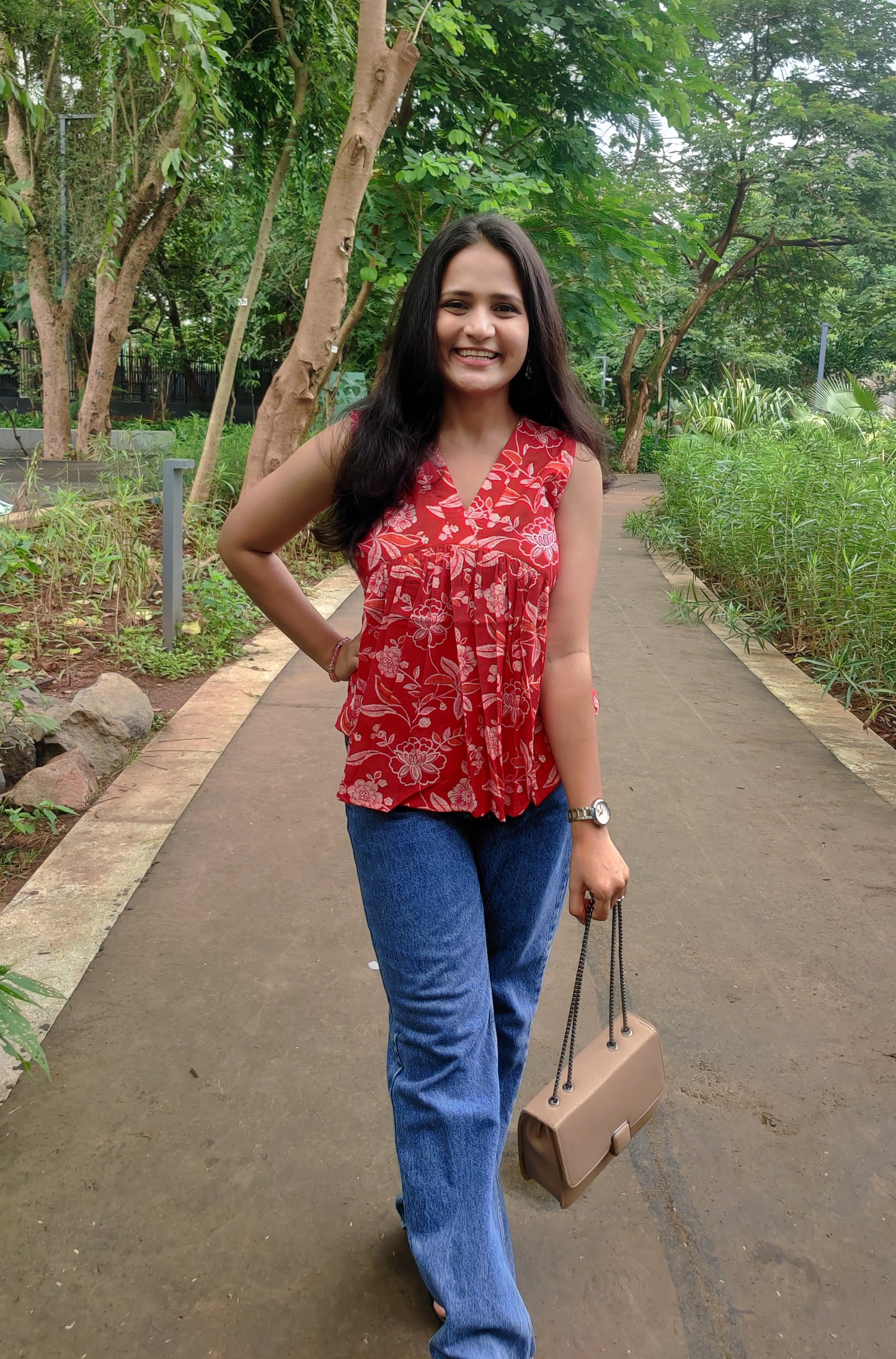 Rose Pink Floral Alia Top