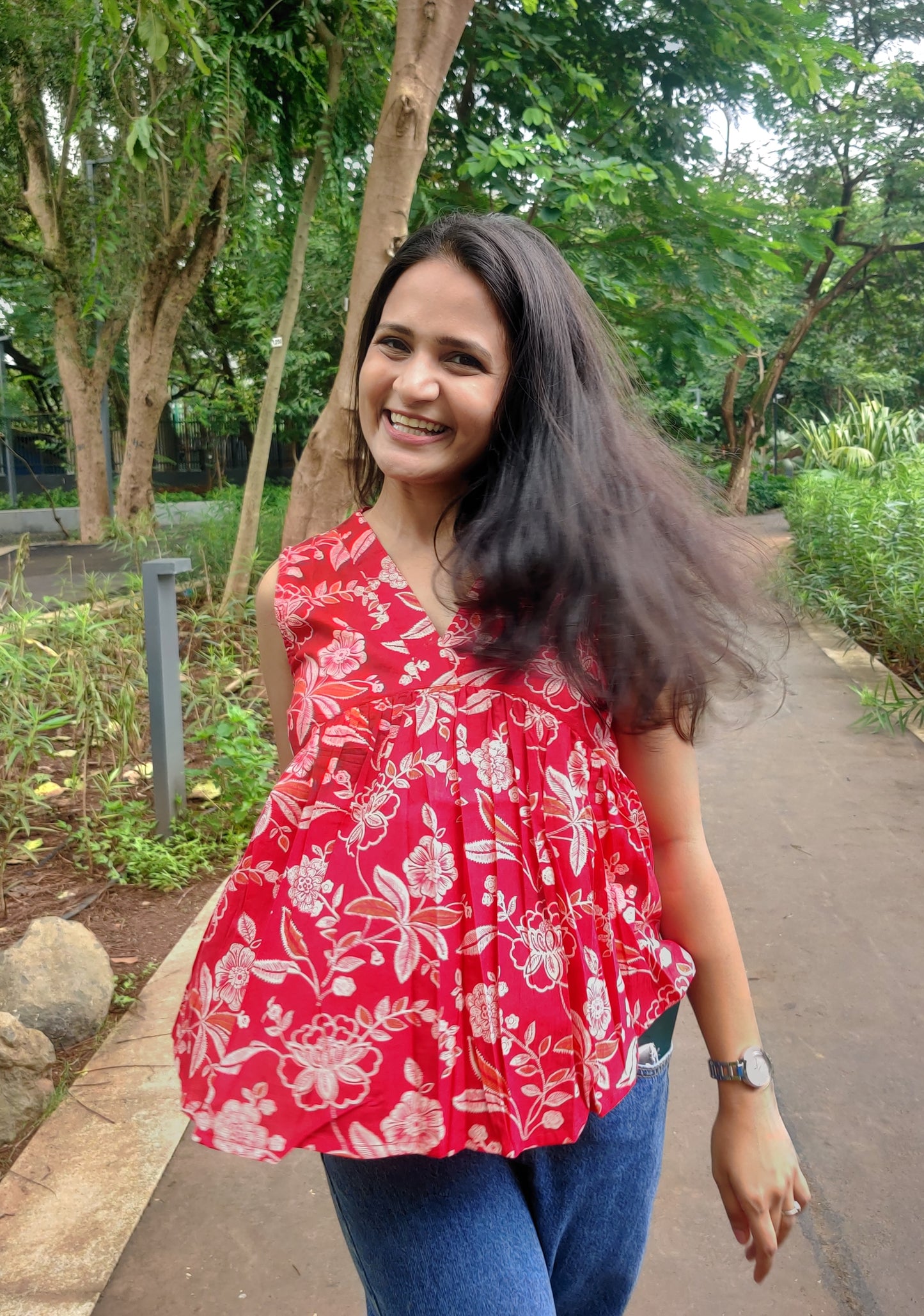 Rose Pink Floral Alia Top