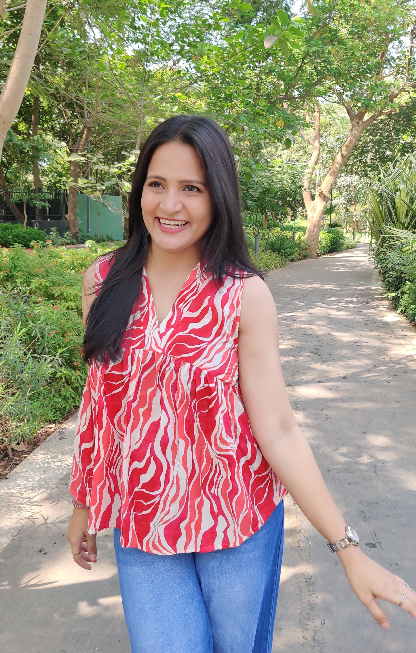 Rose Pink Wavy Alia Top