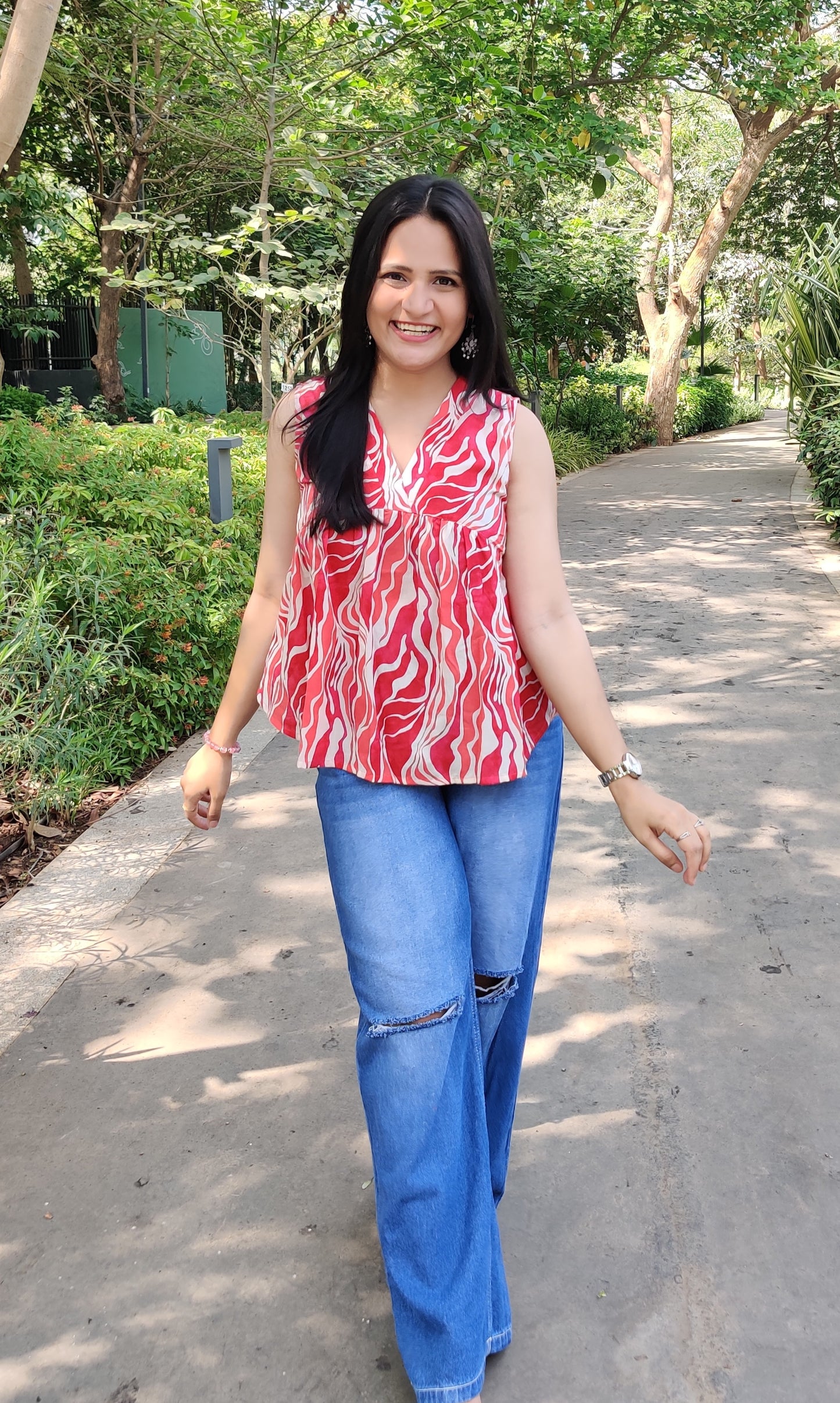 Rose Pink Wavy Alia Top