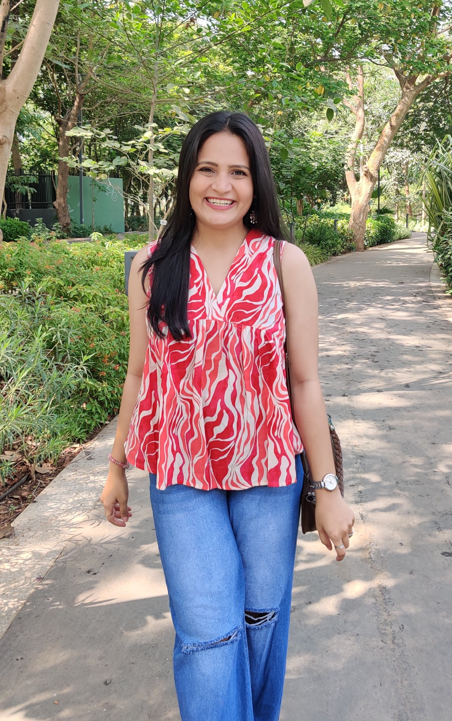 Rose Pink Wavy Alia Top