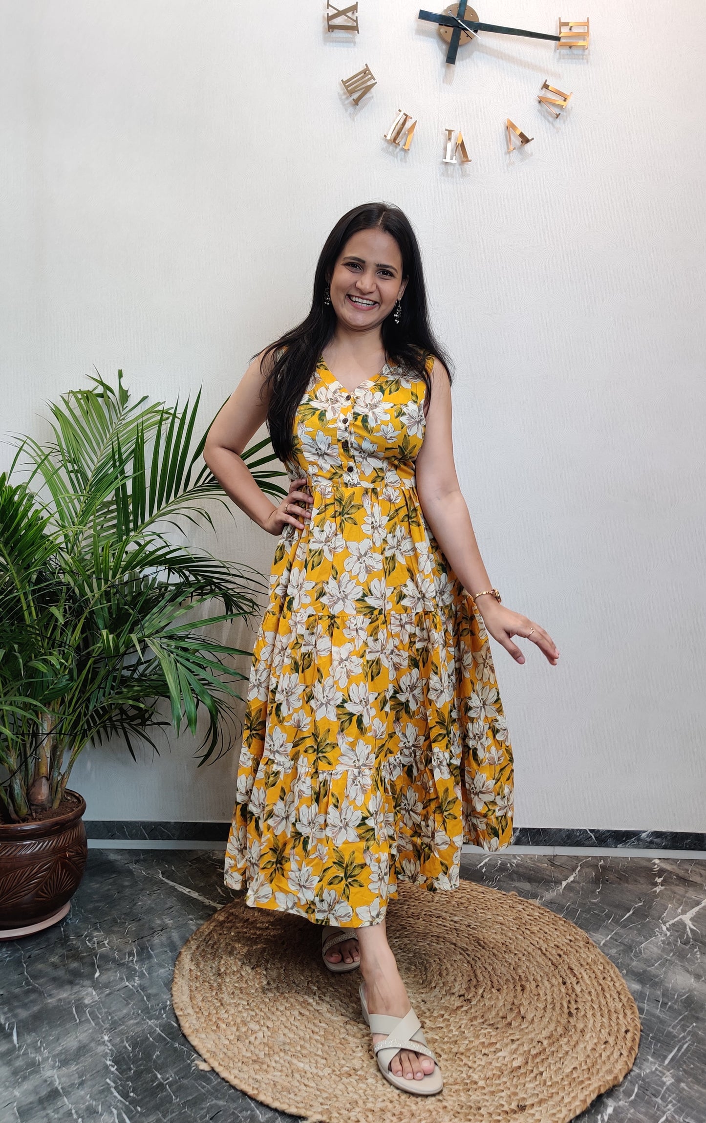 "Ruhani" Floral Summer Pure Cotton Dress