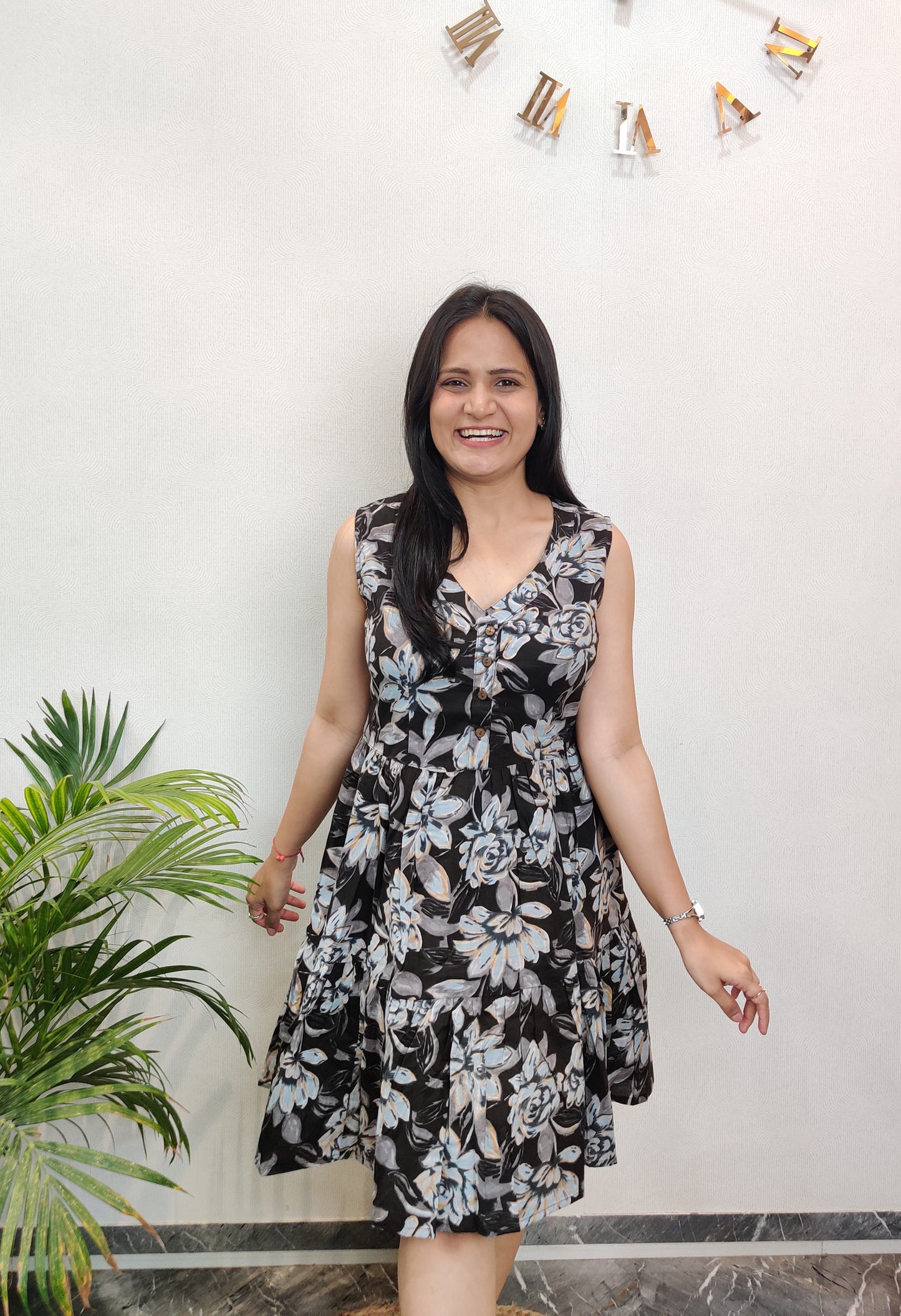 "Seher" Cute Floral Pure Cotton Dress