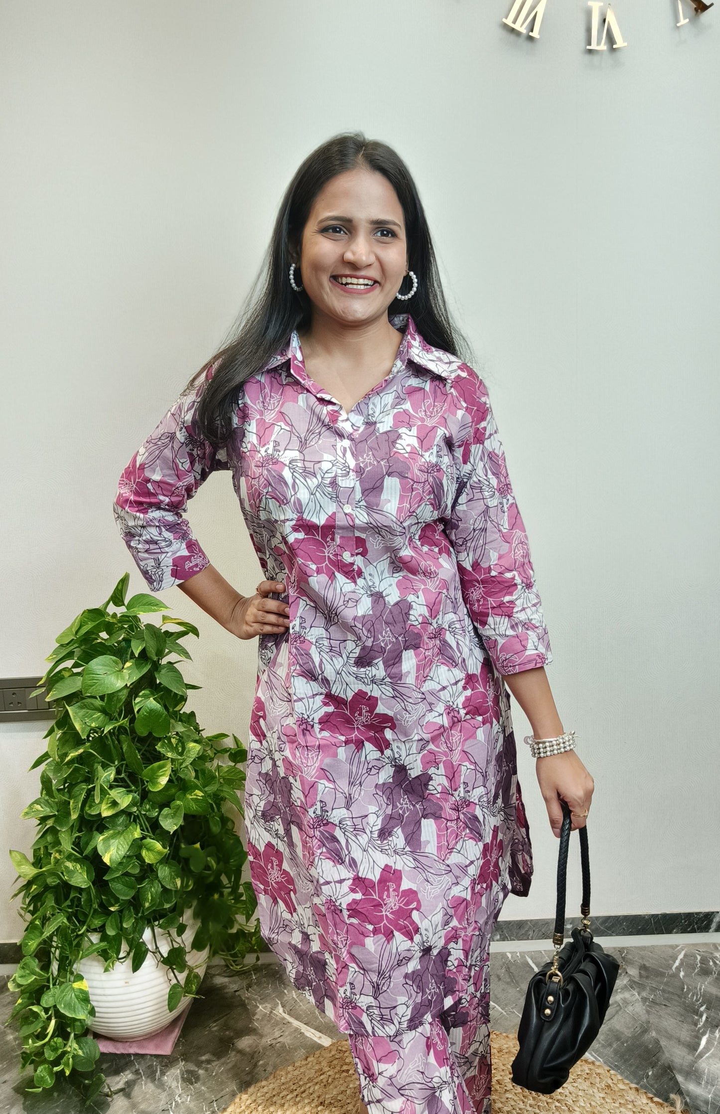 Shades of Purple Floral Co-ord Set