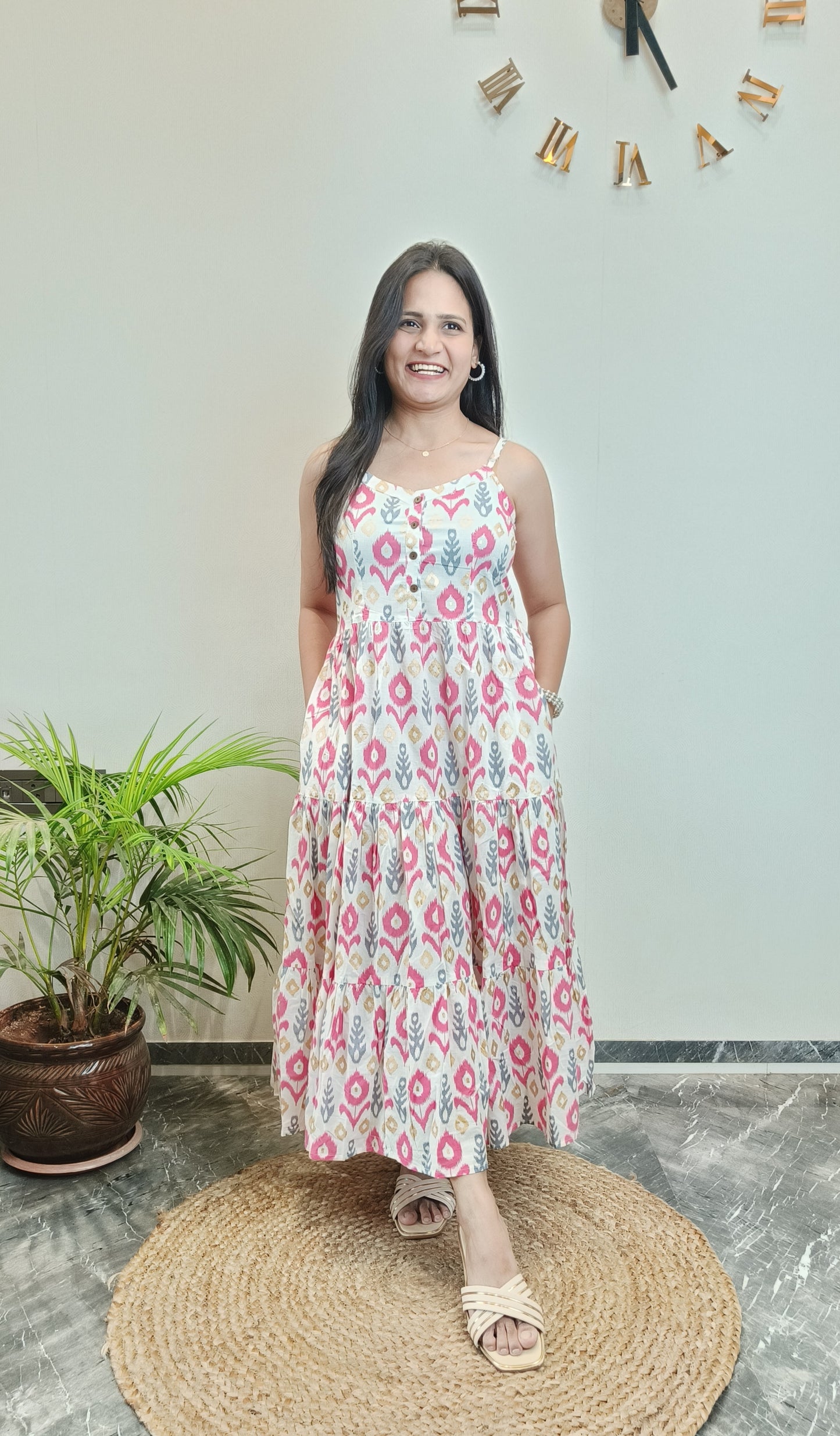 "Tara" Ethnic Motifs Pure Cotton Summer Dress