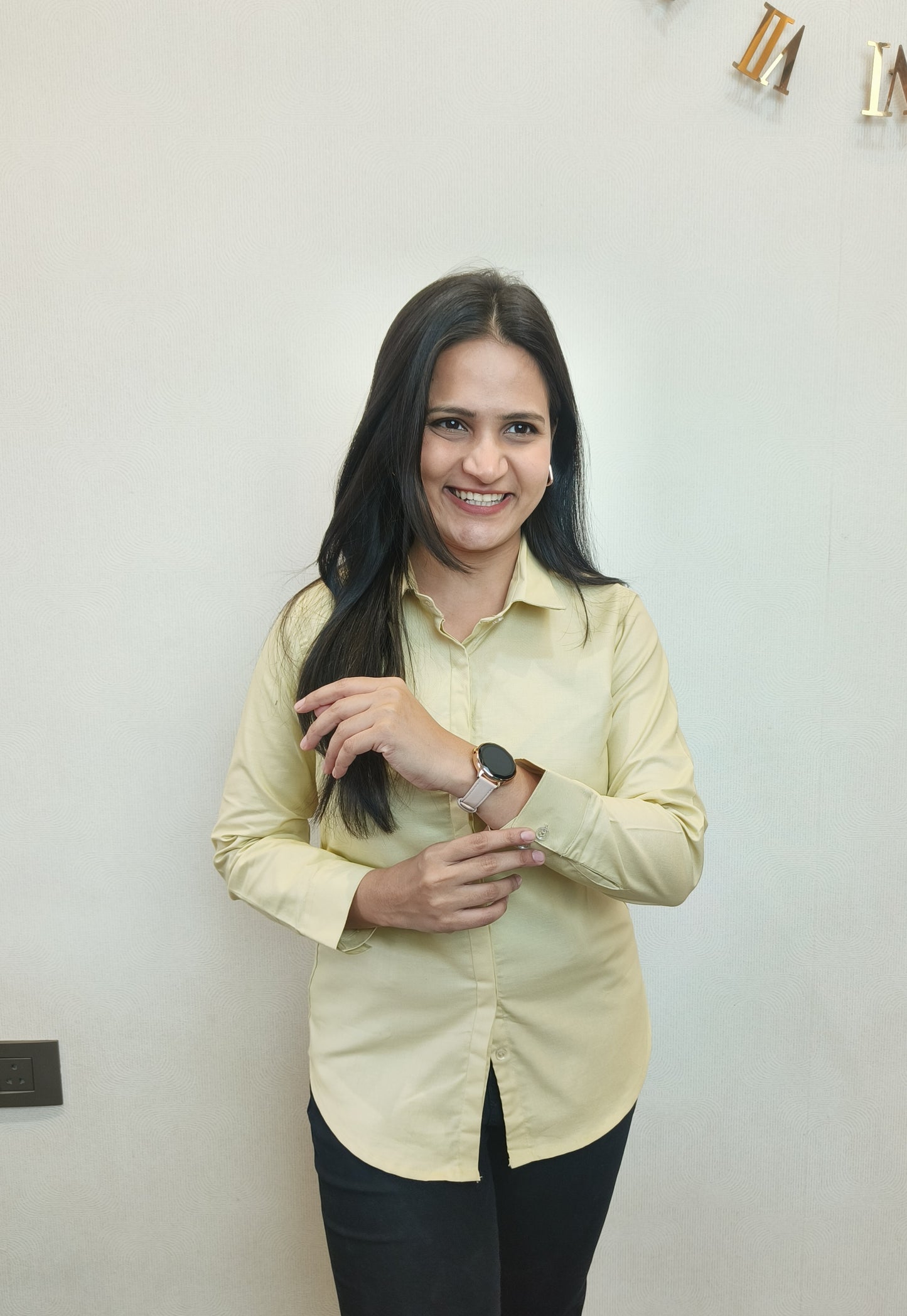 Women's Pale Yellow Oxford Cotton Formal Shirt