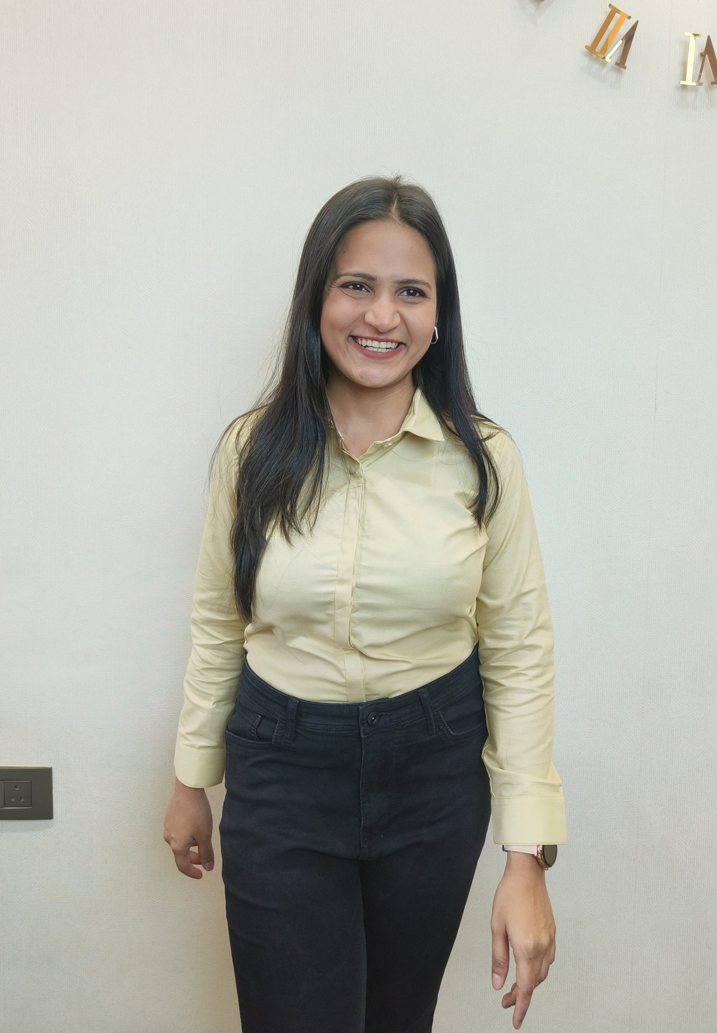 Women's Pale Yellow Oxford Cotton Formal Shirt
