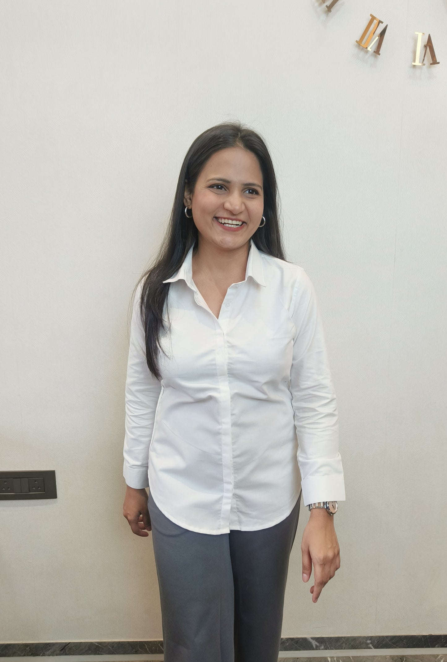 Women's White Oxford Cotton Formal Shirt