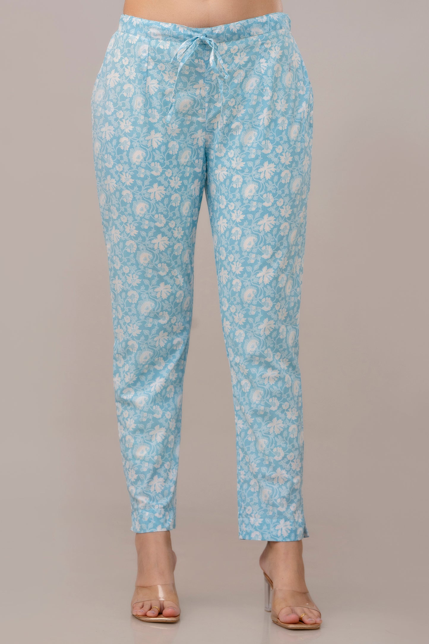 Sky Blue floral pure cotton co-ord set