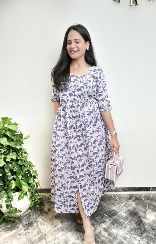 "Ada" Floral Printed Pure Cotton Dress