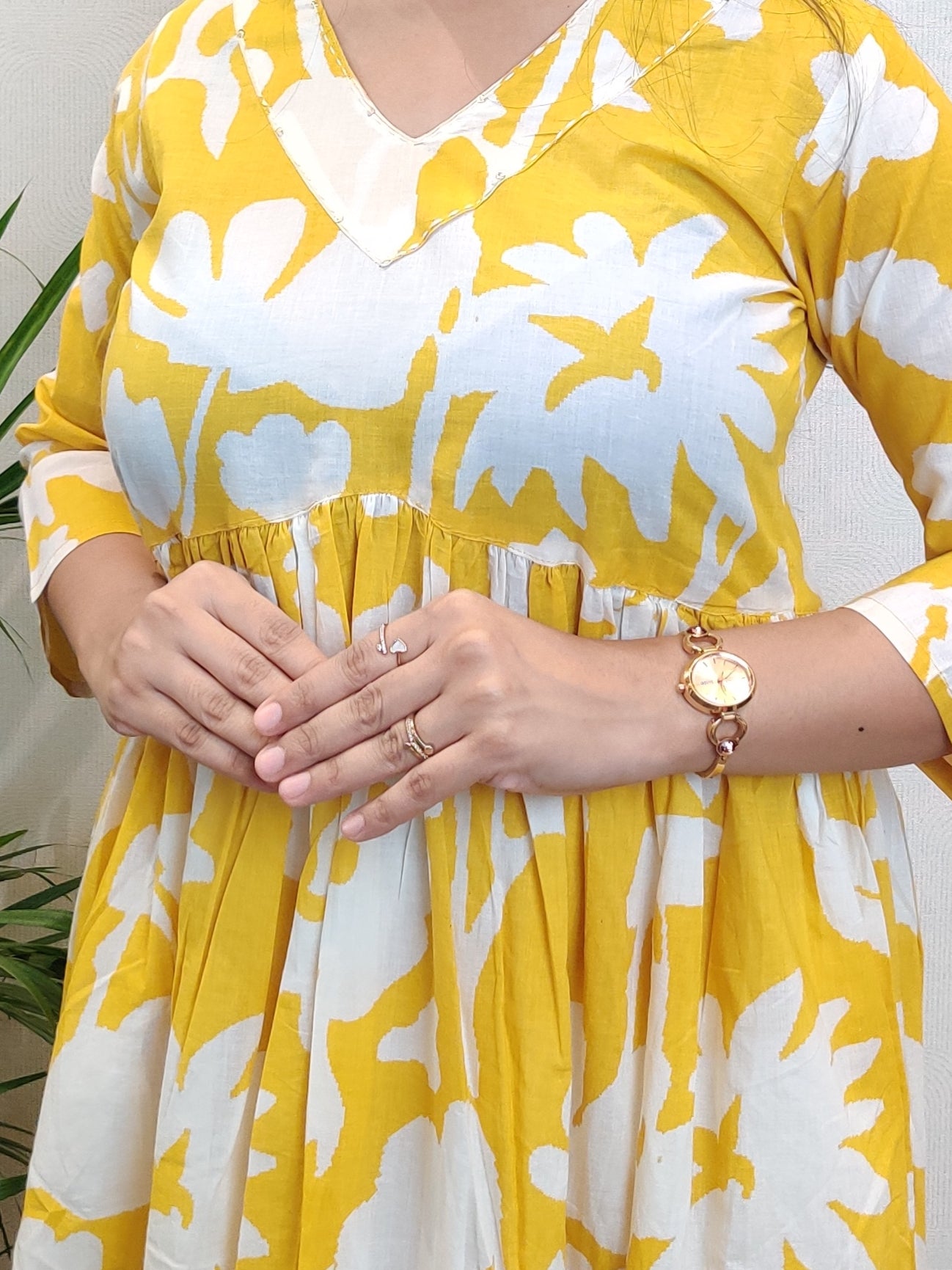 "Anika" Floral Printed Pure Cotton Kurta cum Dress