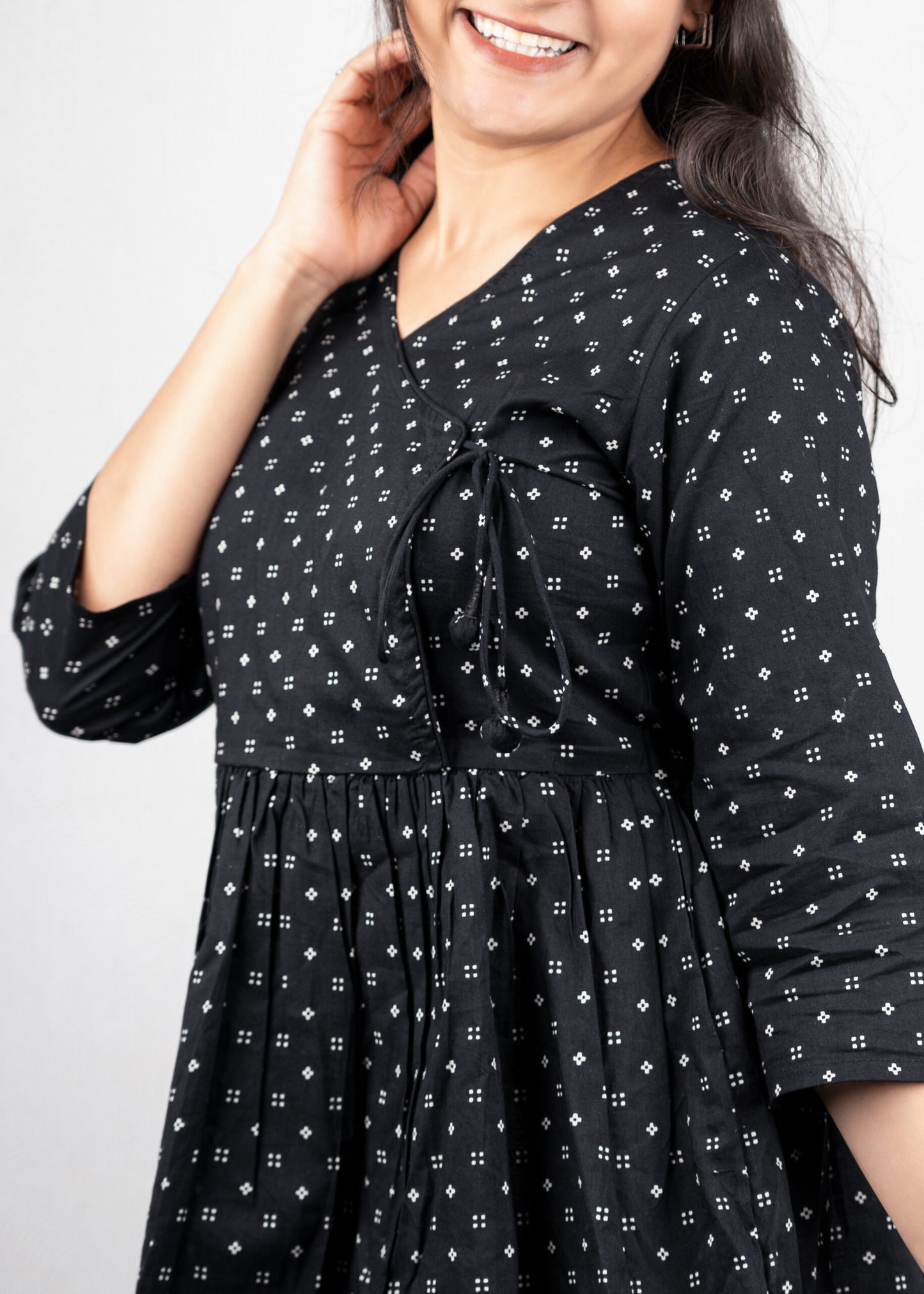 Black Motifs Angarkha Peplum Top