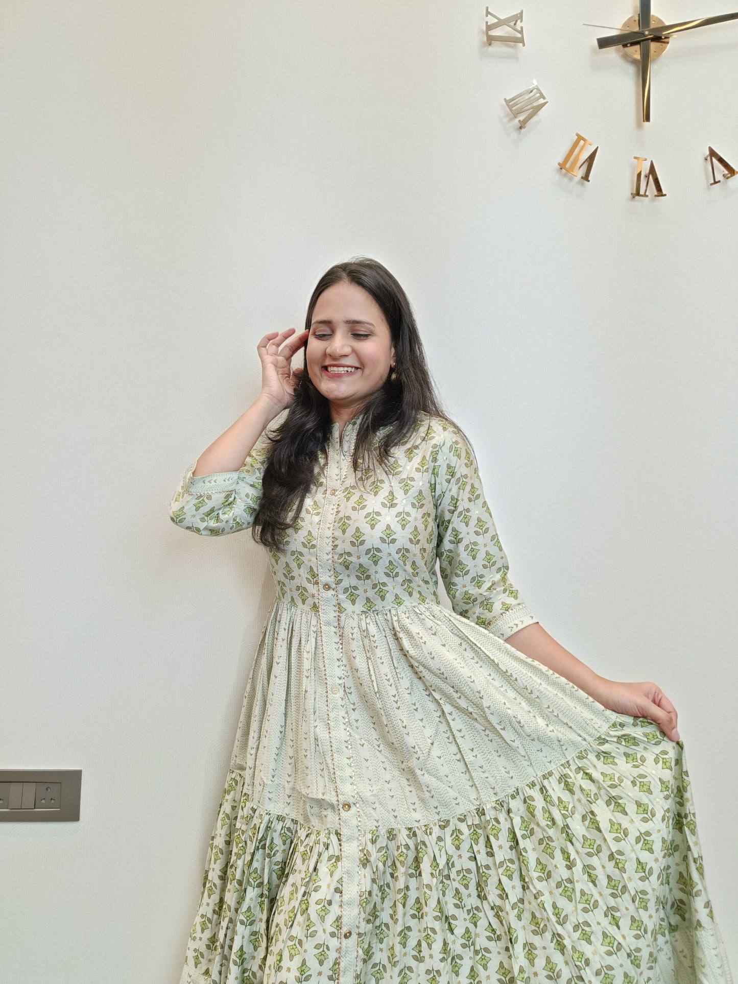 Light green muslin gown