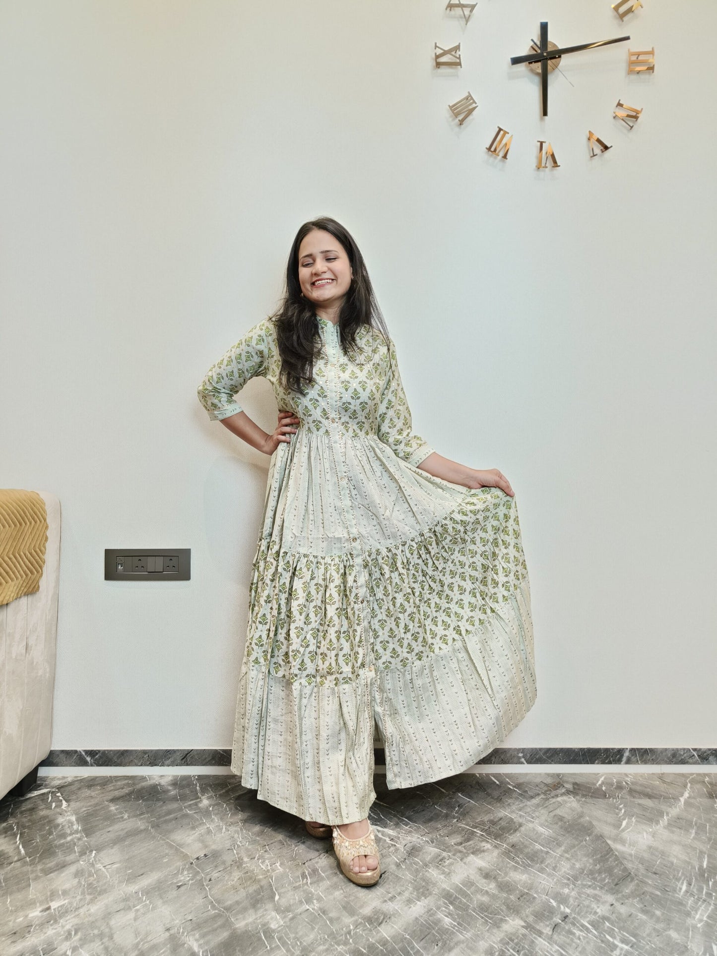 Light green muslin gown