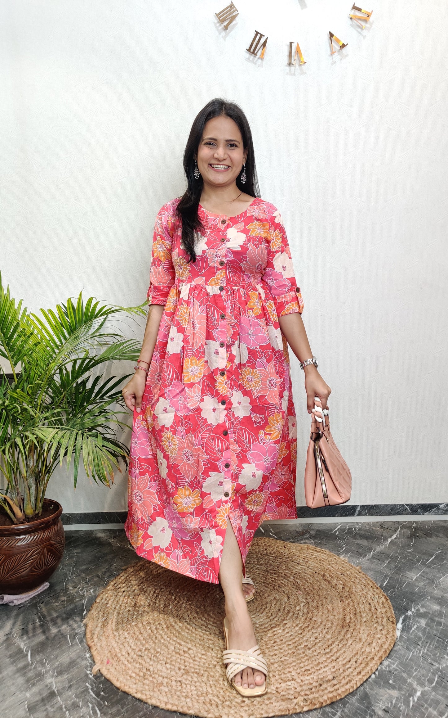 "Ekaja" Floral Pure Cotton Summer Dress