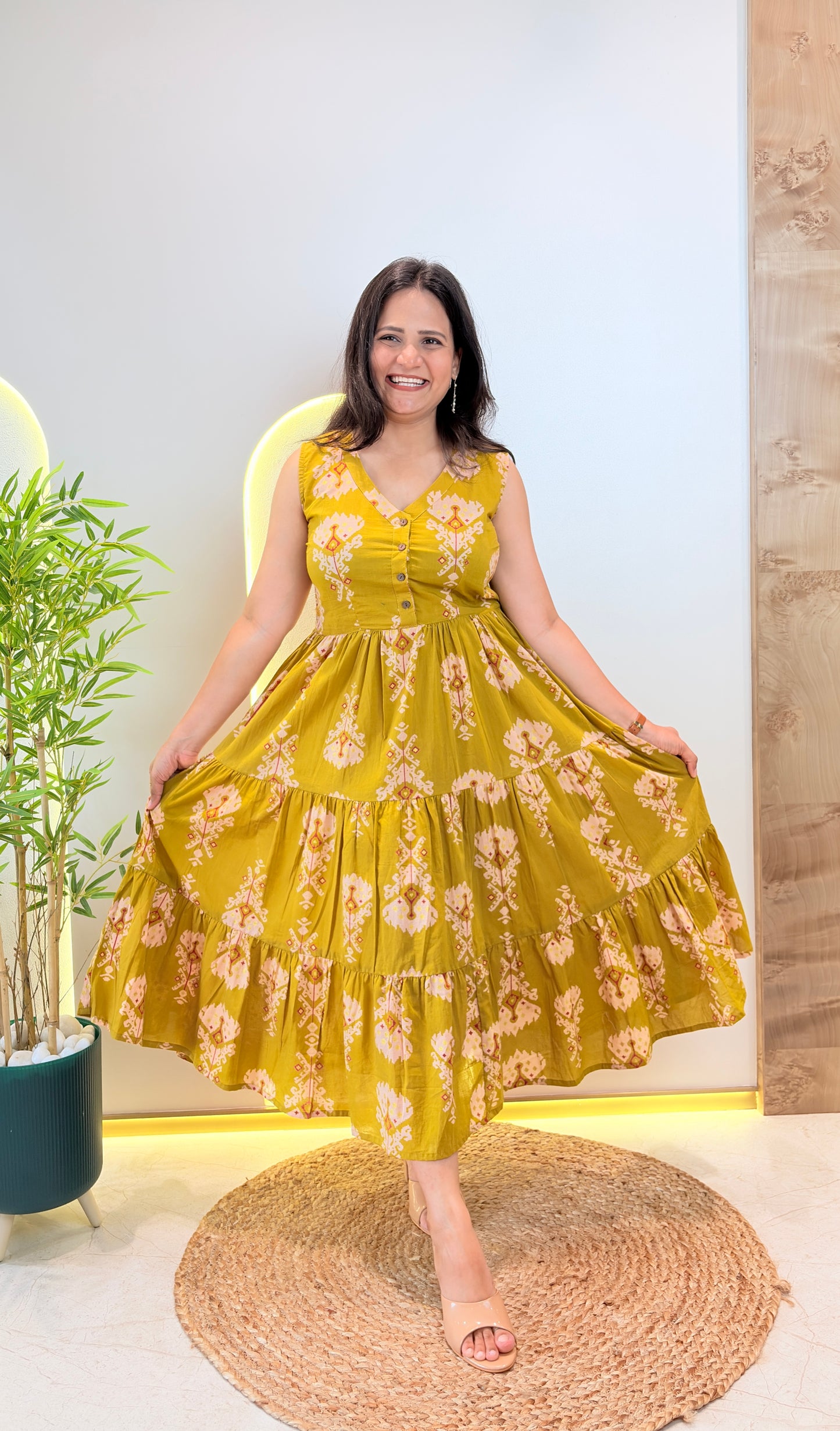 "Gargi" Ikat Print Pure Cotton Dress