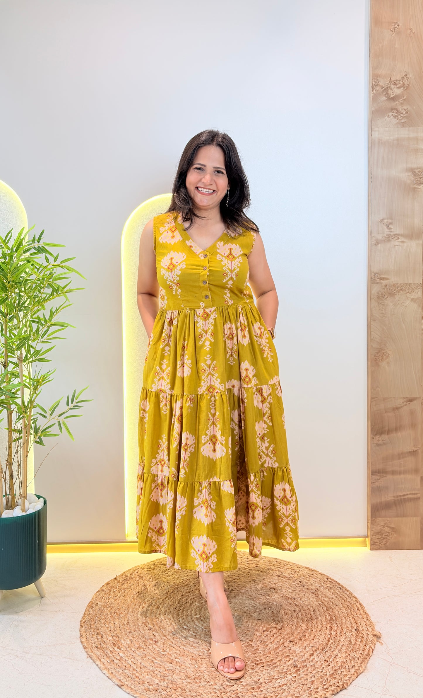 "Gargi" Ikat Print Pure Cotton Dress