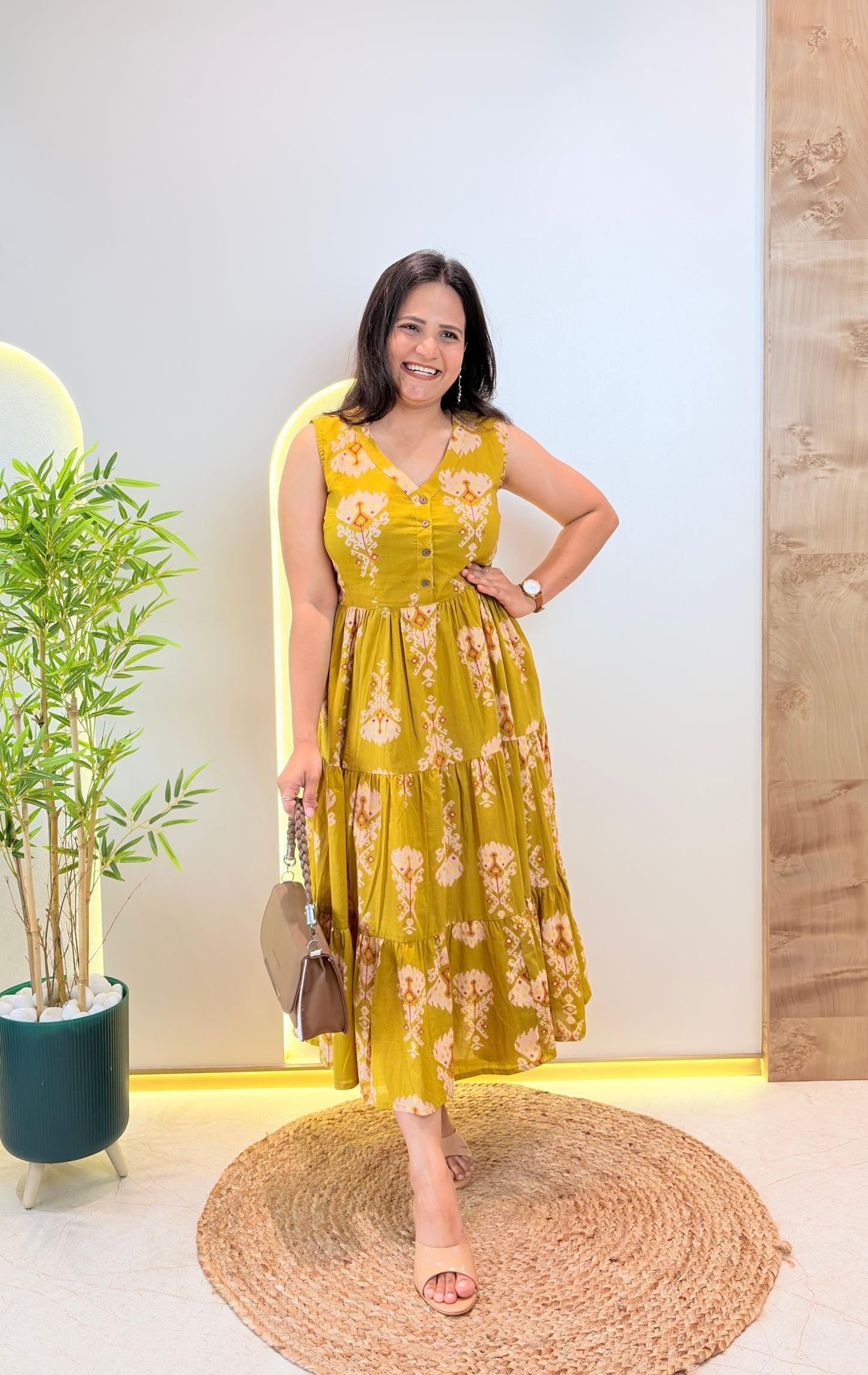 "Gargi" Ikat Print Pure Cotton Dress