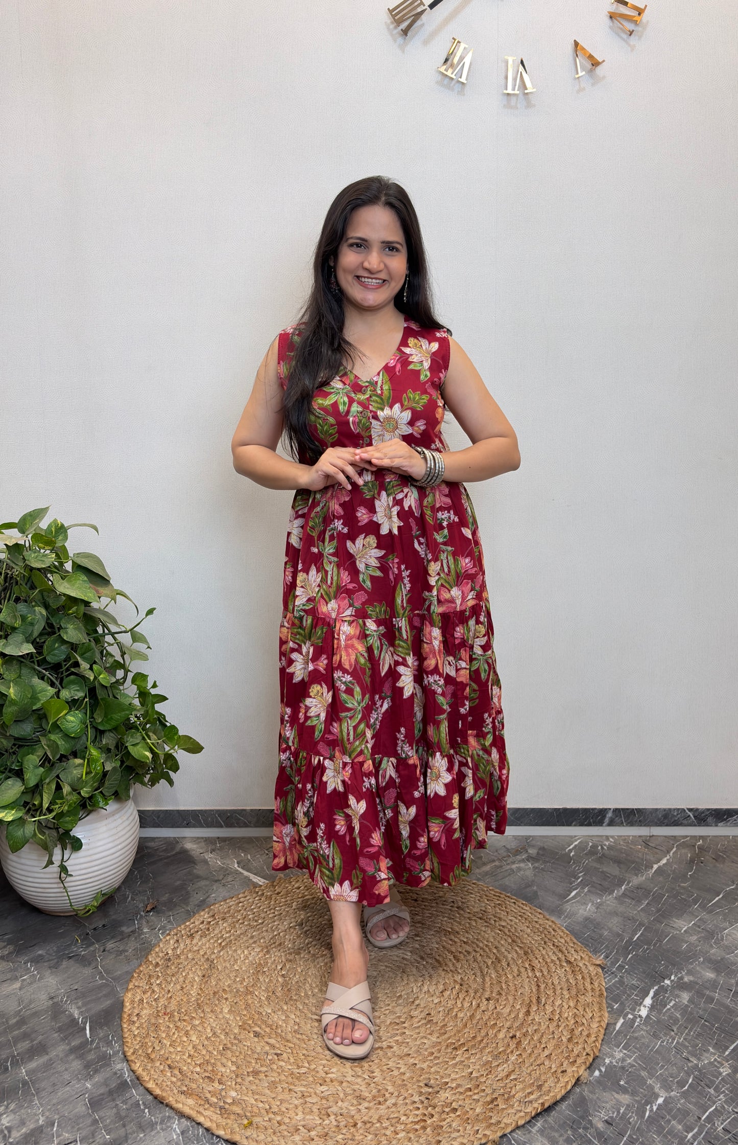 "Harleen" Floral Pure Cotton Summer Dress
