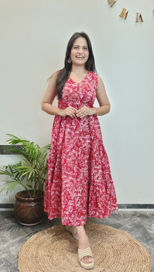 "Heer" Floral Summer Pure Cotton Dress