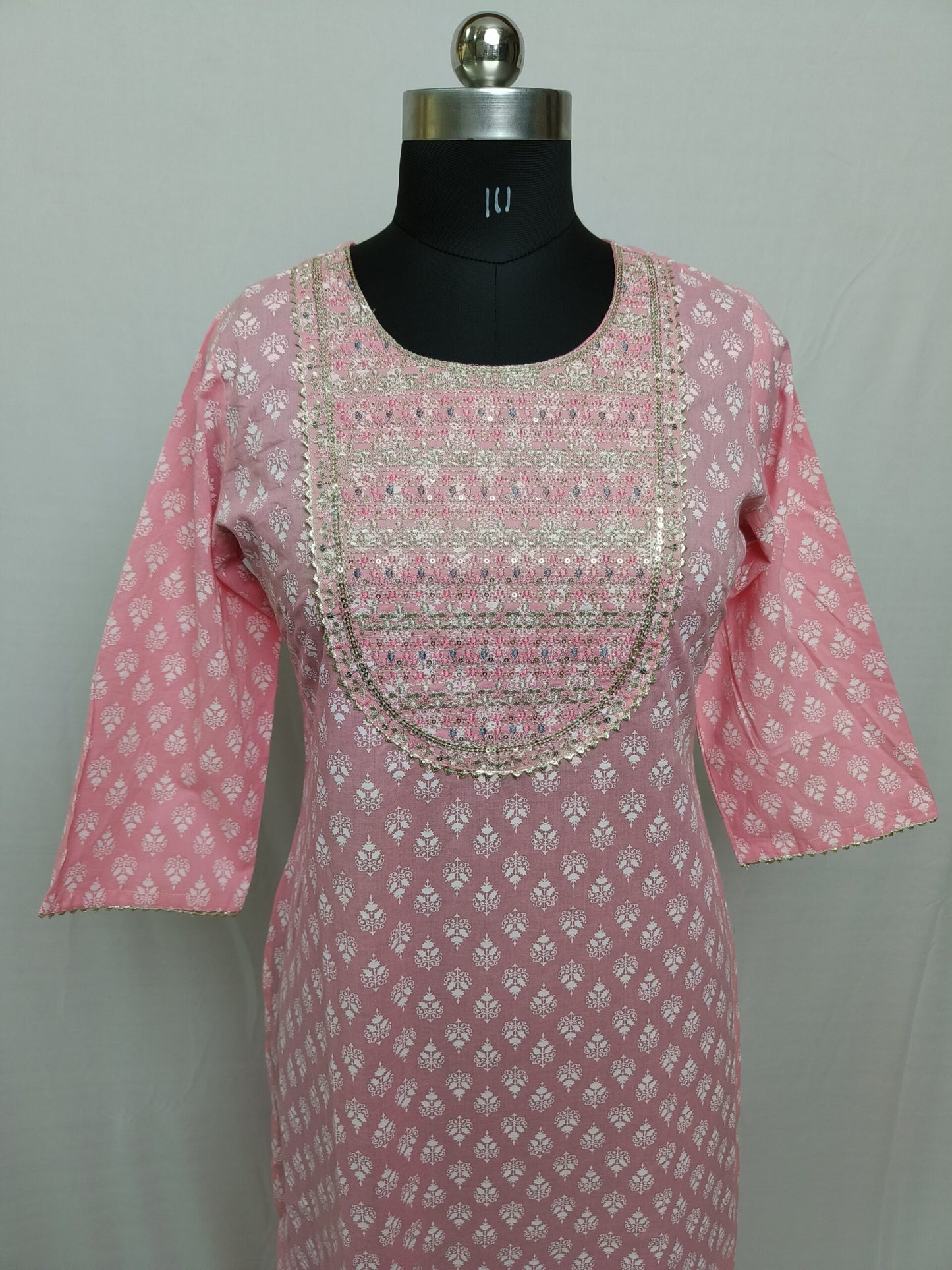 Pink printed long kurta