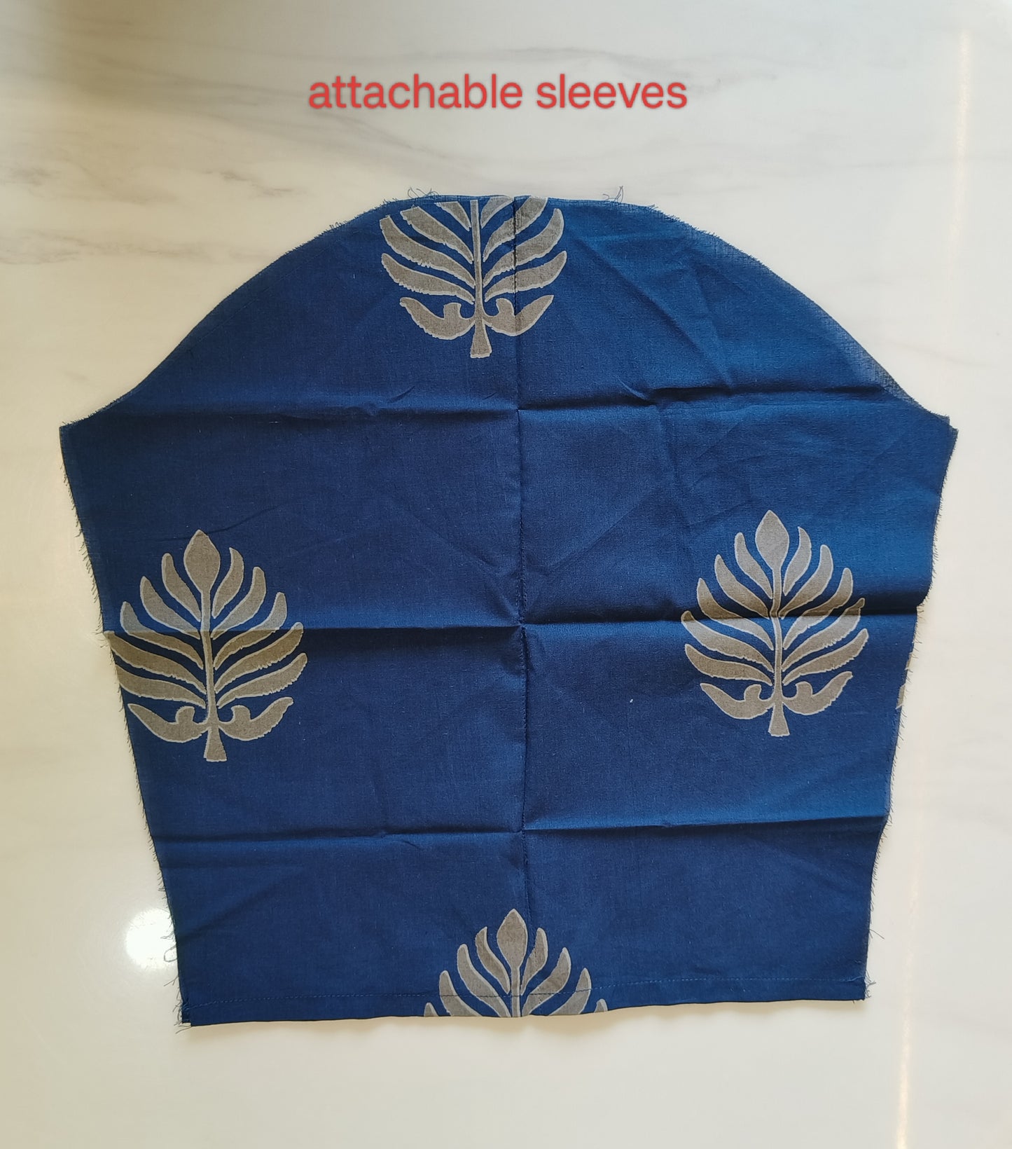 Indigo leaf motifs A-line kurta set