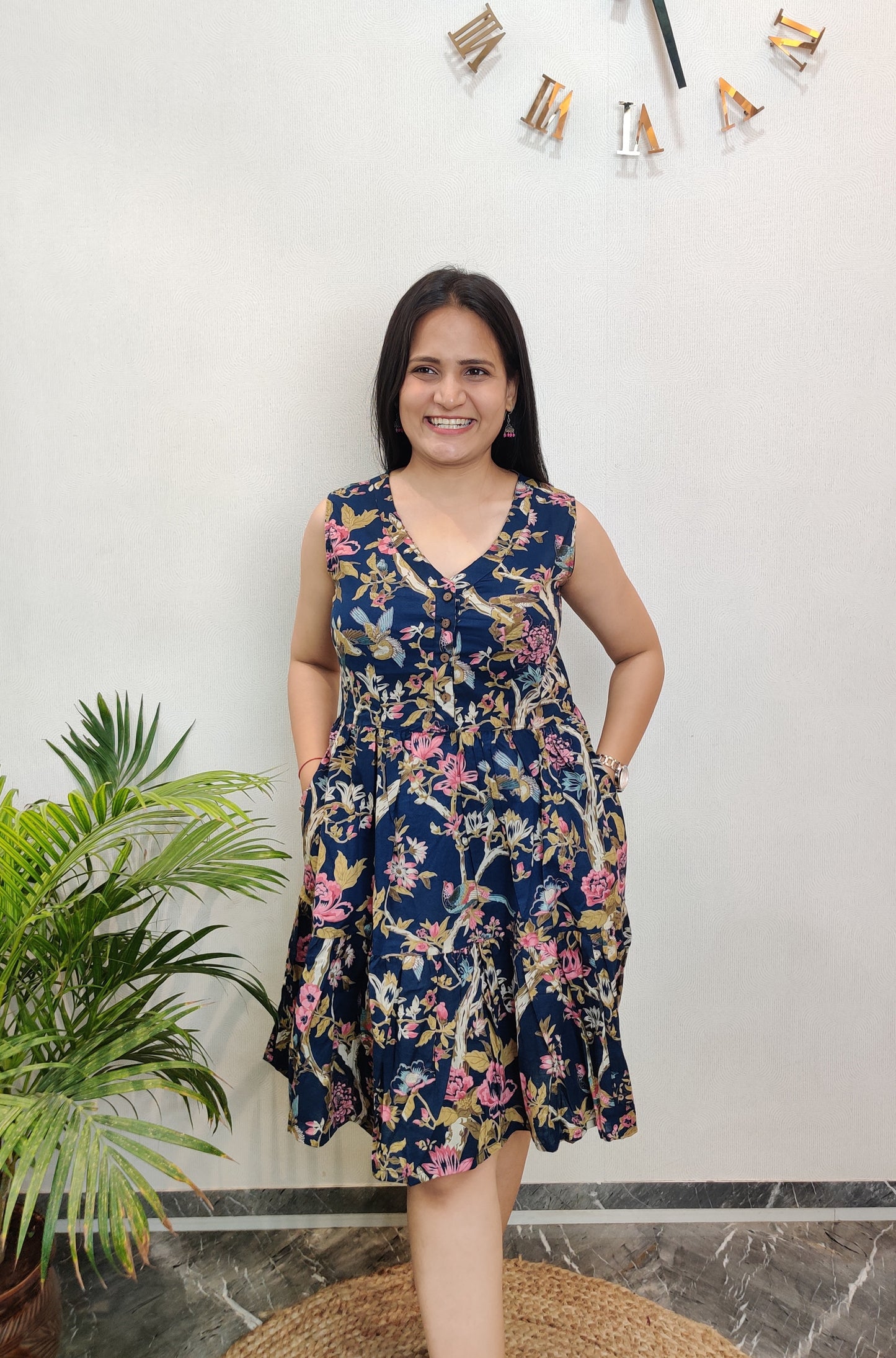 "Ira" Cute Floral Pure Cotton Dress