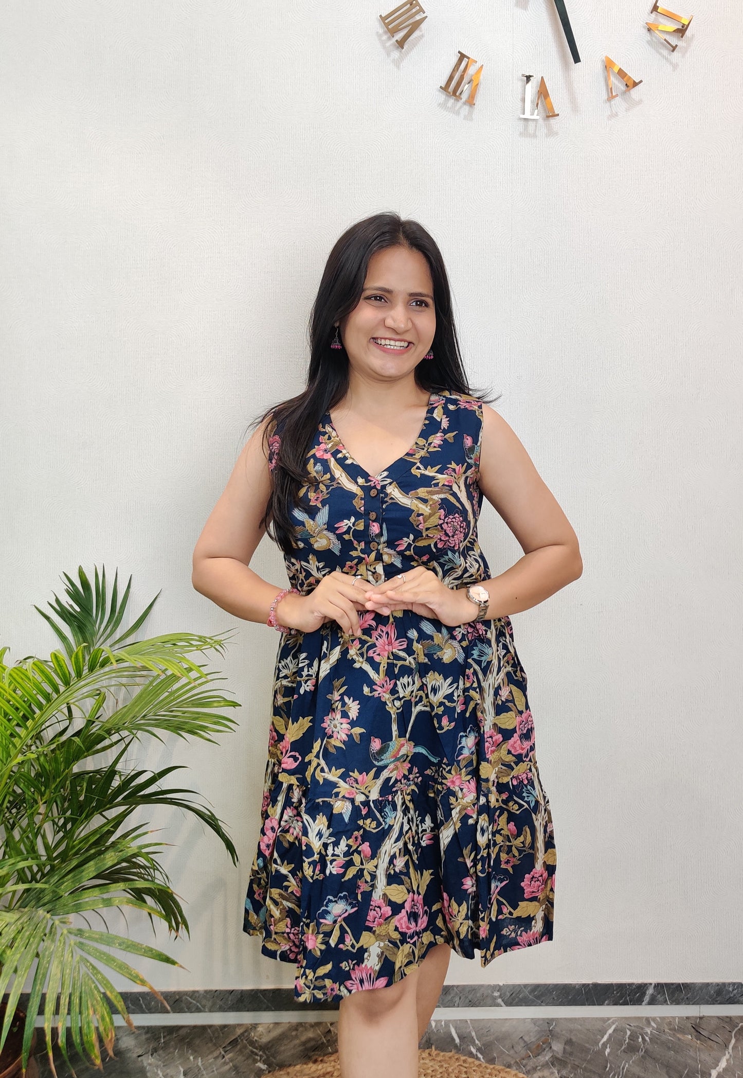 "Ira" Cute Floral Pure Cotton Dress