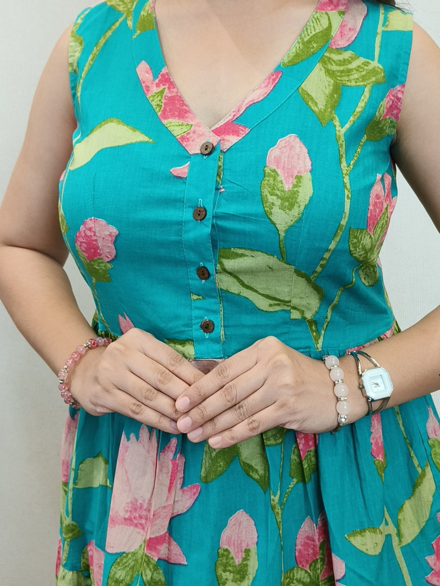 "Ivana" Floral Summer Pure Cotton Dress