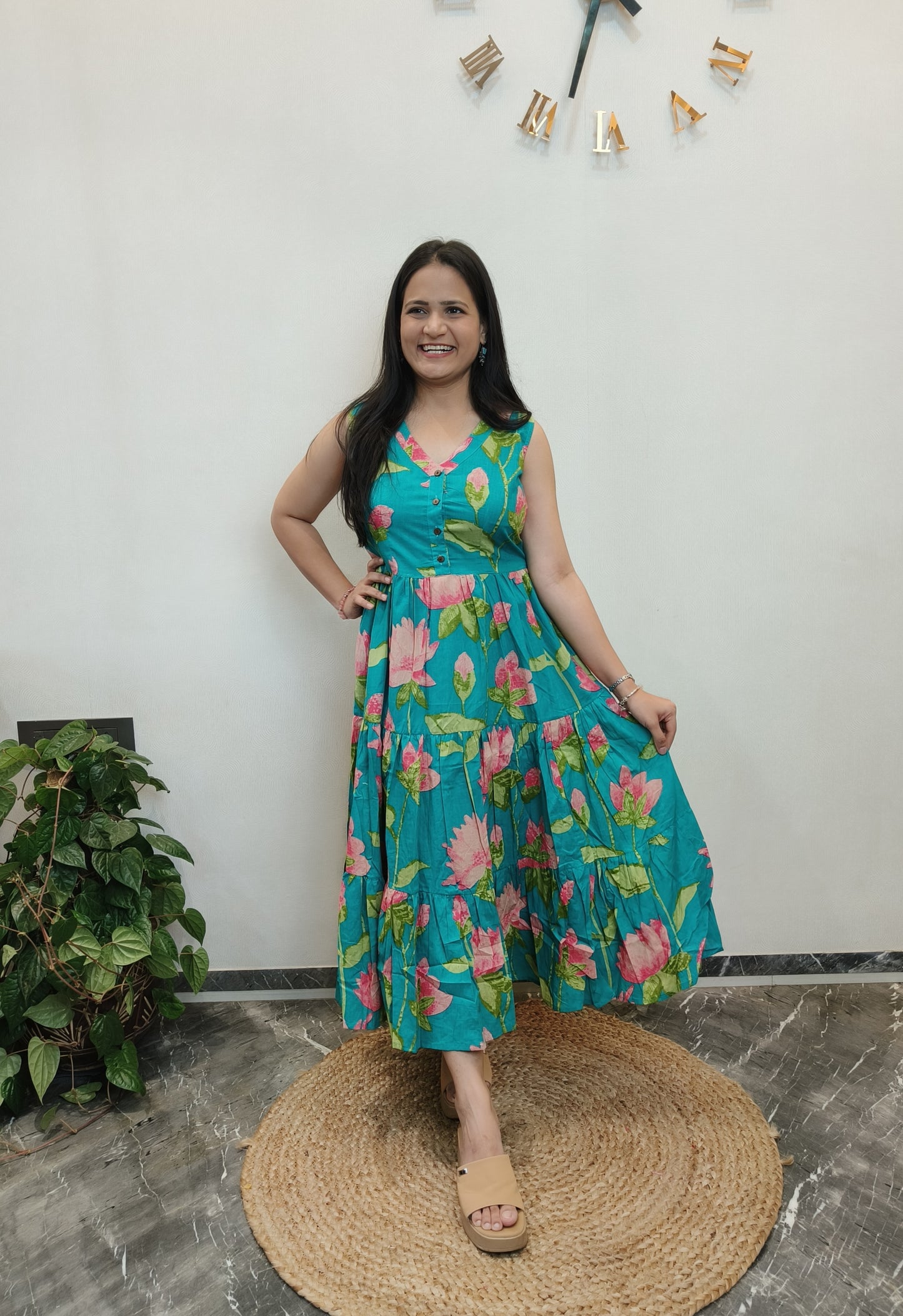 "Ivana" Floral Summer Pure Cotton Dress