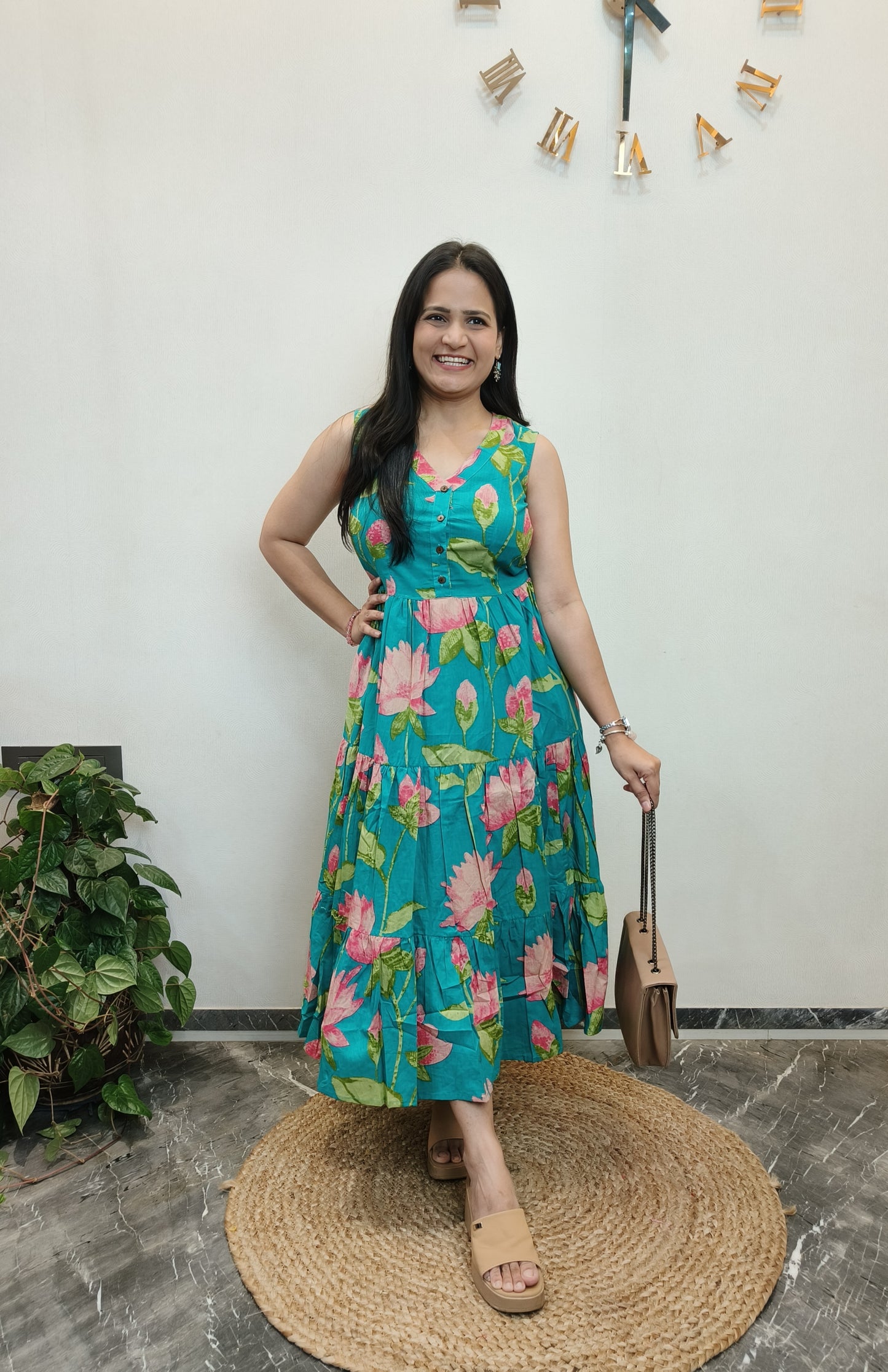 "Ivana" Floral Summer Pure Cotton Dress